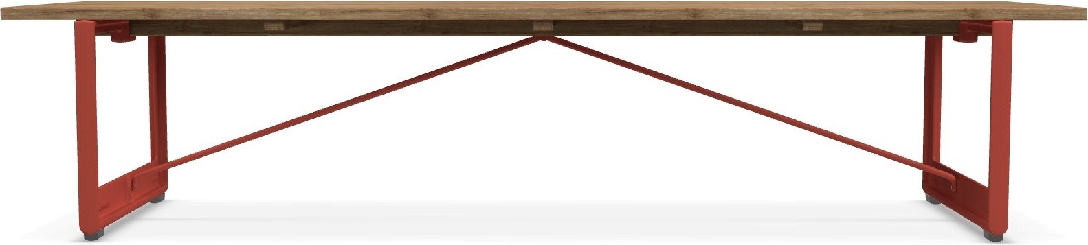 Ławka Brut 63 x 220 cm czerwona