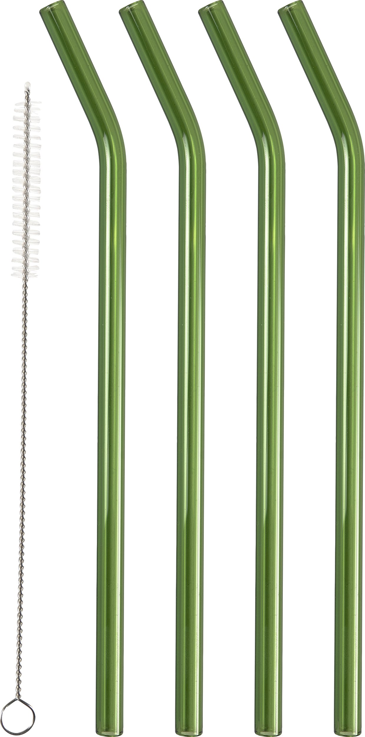 Słomki do napojów LyngbyGlas 21,5 cm zielone z czyścikiem 5 el.