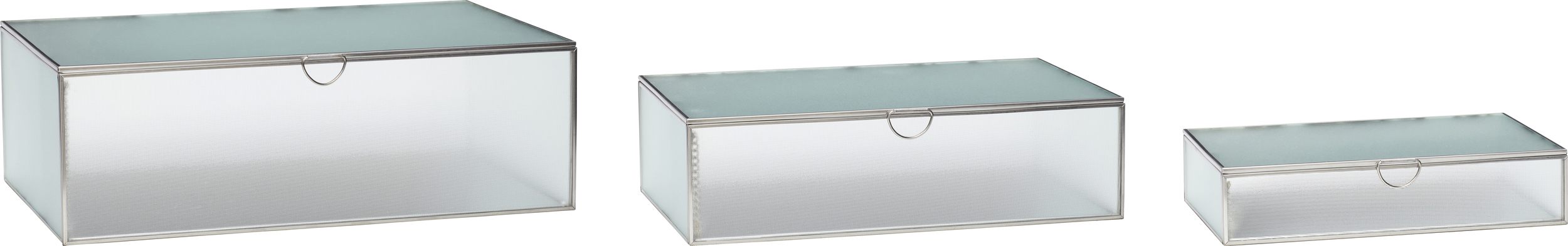 Szkatułka Hübsch 151104 szklana 3 szt.