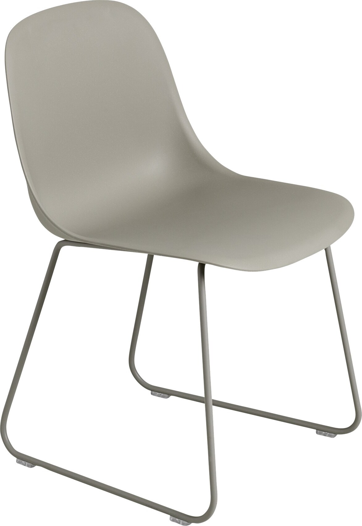 Krzesło Fiber Sled szare na stalowych nogach
