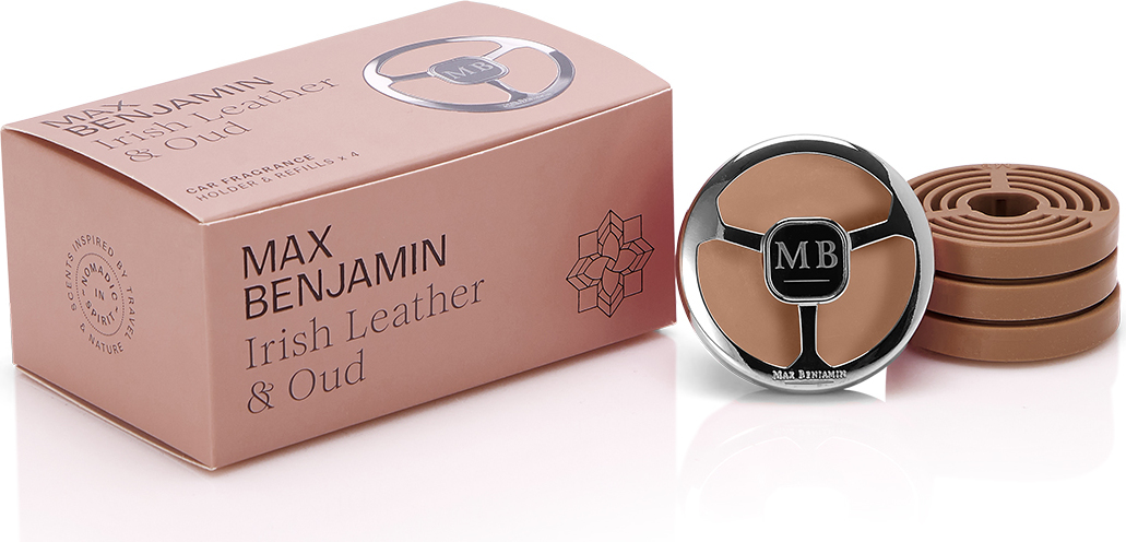 Odświeżacz do samochodu Max Benjamin Irish Leather & Oud z wkładami 5 el.