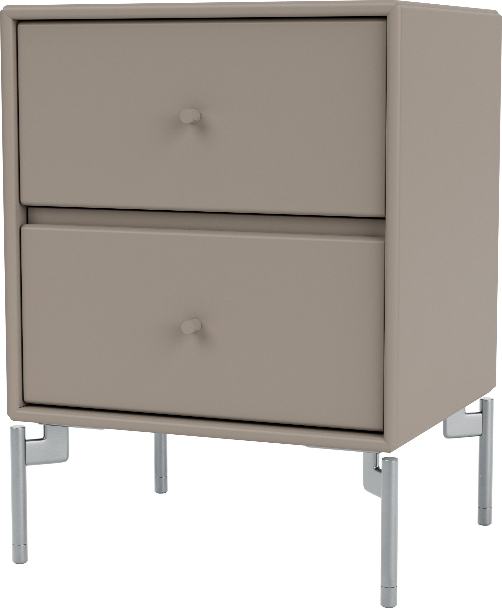 Szafka nocna Drift truflowa na chromowanych nogach