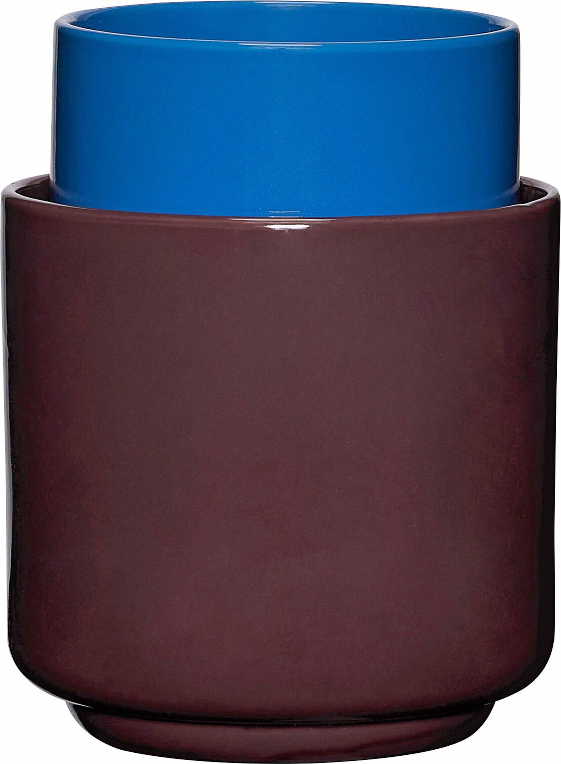 Osłonki na doniczki Deux kasztanowa i niebieska 2 szt.