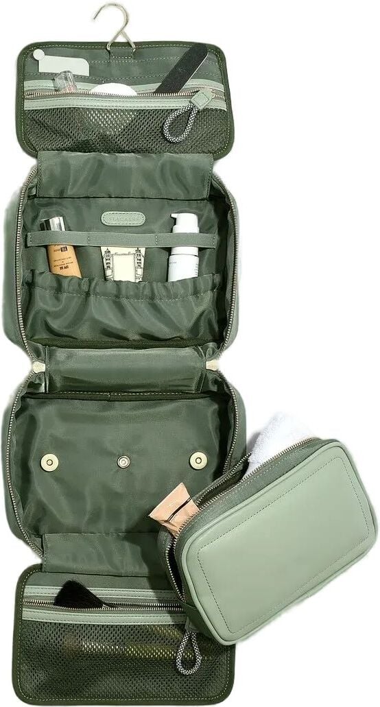 Kosmetyczka podróżna do zawieszenia Stackers zielona nylonowa