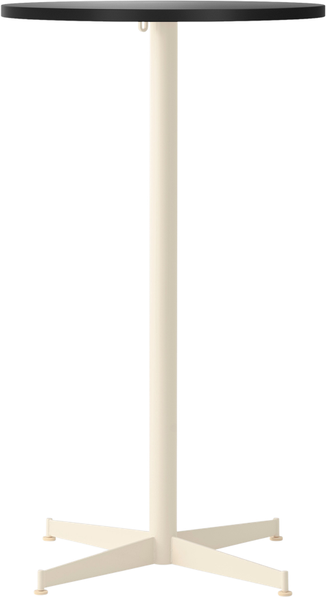 Stół barowy z kremową podstawą Nook Star Base Linoleum wysoki 60 cm czarny