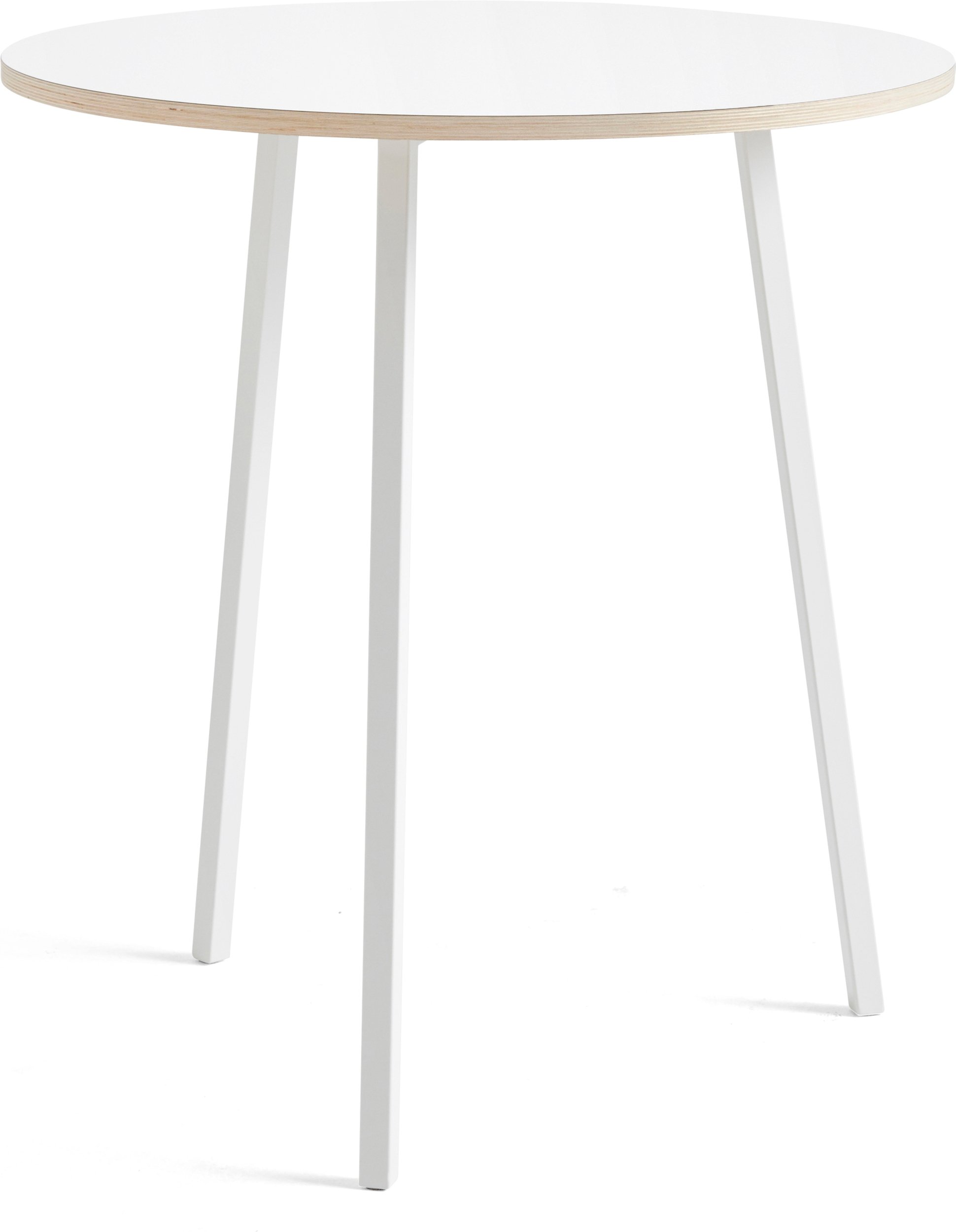 Stół Loop Stand okrągły 90 cm blat biały laminat nogi białe