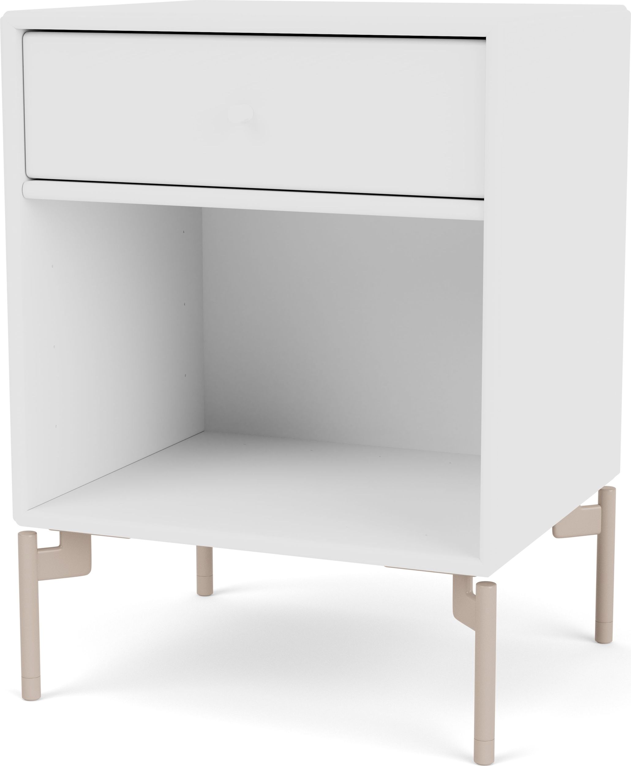 Szafka nocna Dream biała na beżowych nogach