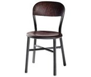 Krzesło Pipe czarne z oparciem z jasnego buku