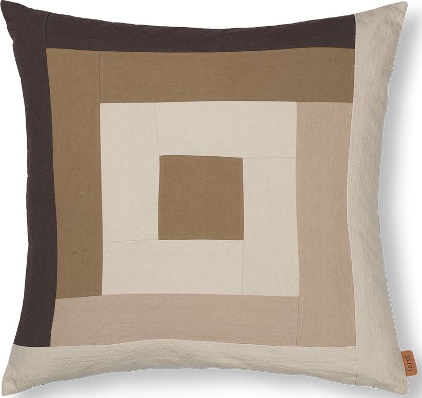 Poduszka dekoracyjna Border 50 x 50 cm brązowo-piaskowa