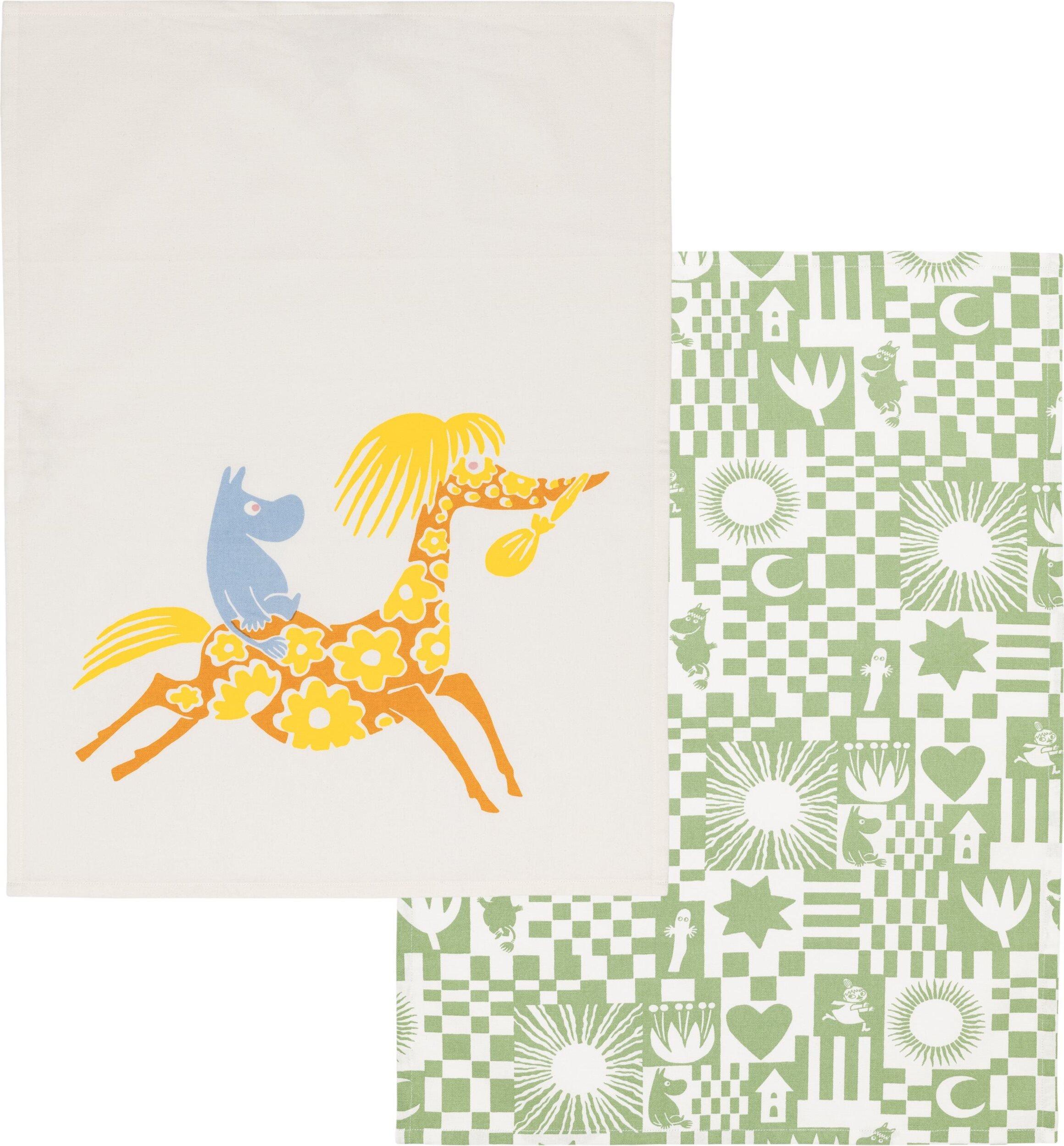 Ścierki kuchenne Arabia Finland Muminki Party 50 x 70 cm zielone 2 szt.