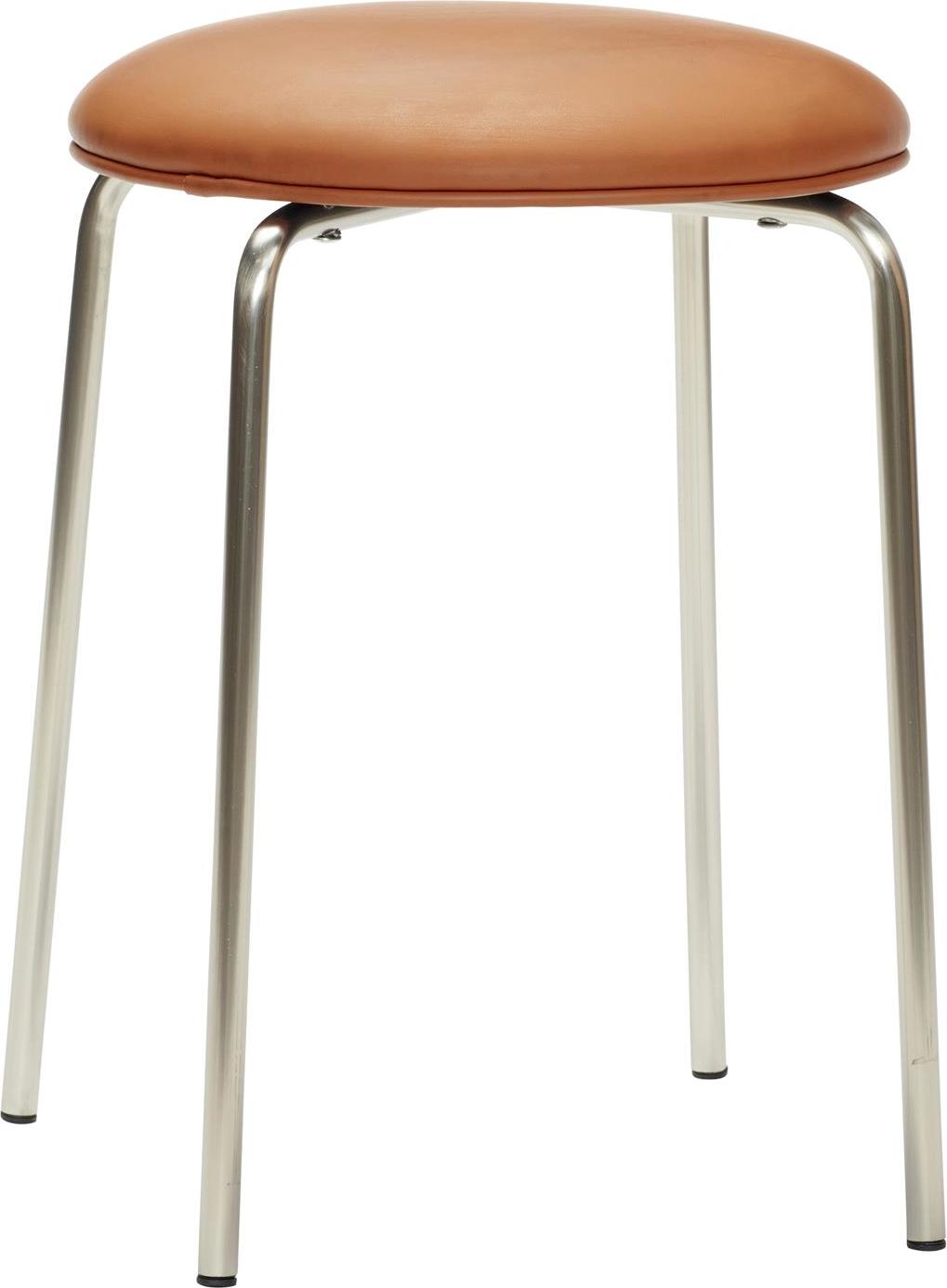 Stołek Hübsch 48 cm brązowy z metalowymi nogami