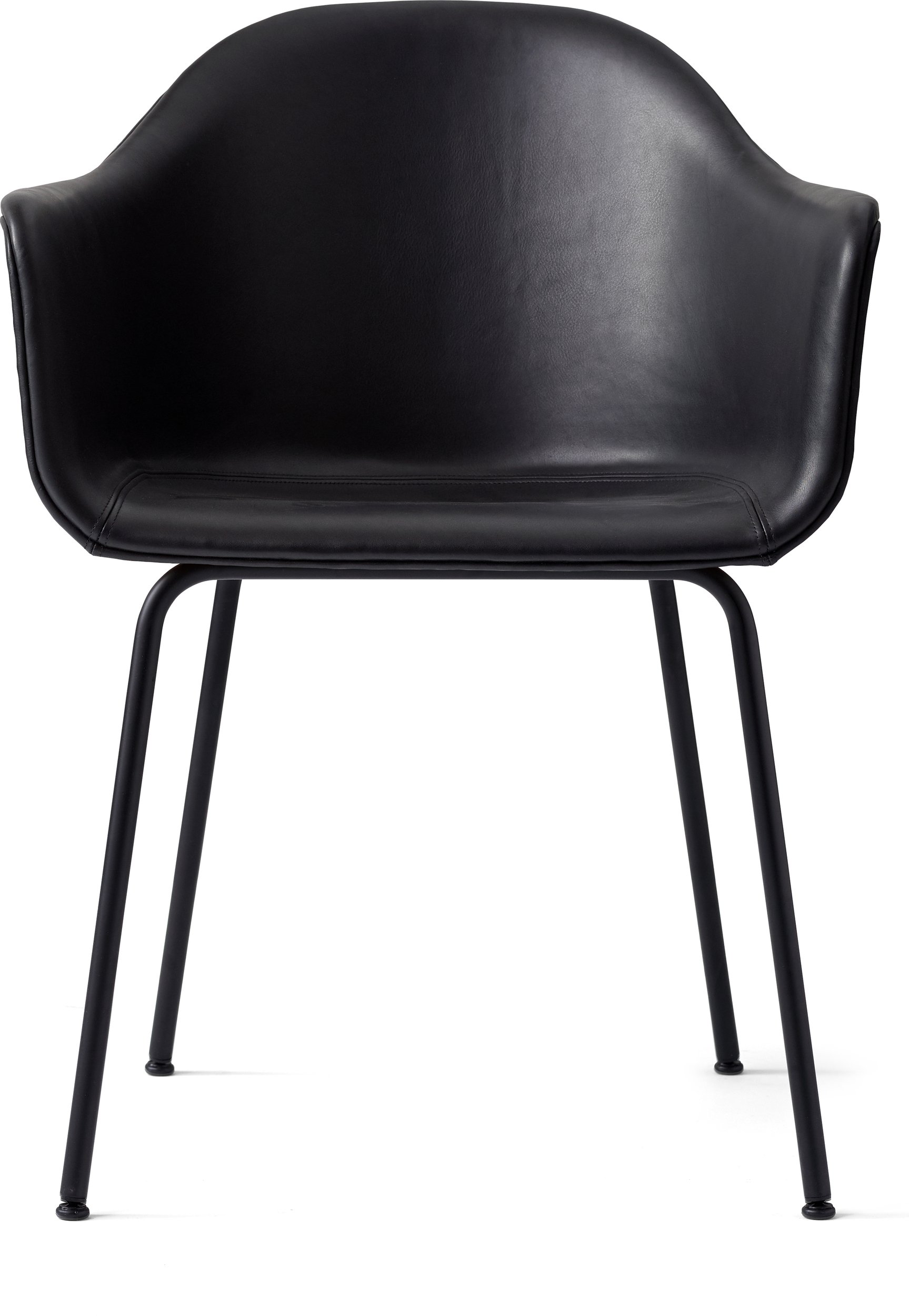 Krzesło Harbour 81 cm czarne skórzane na czarnych nogach