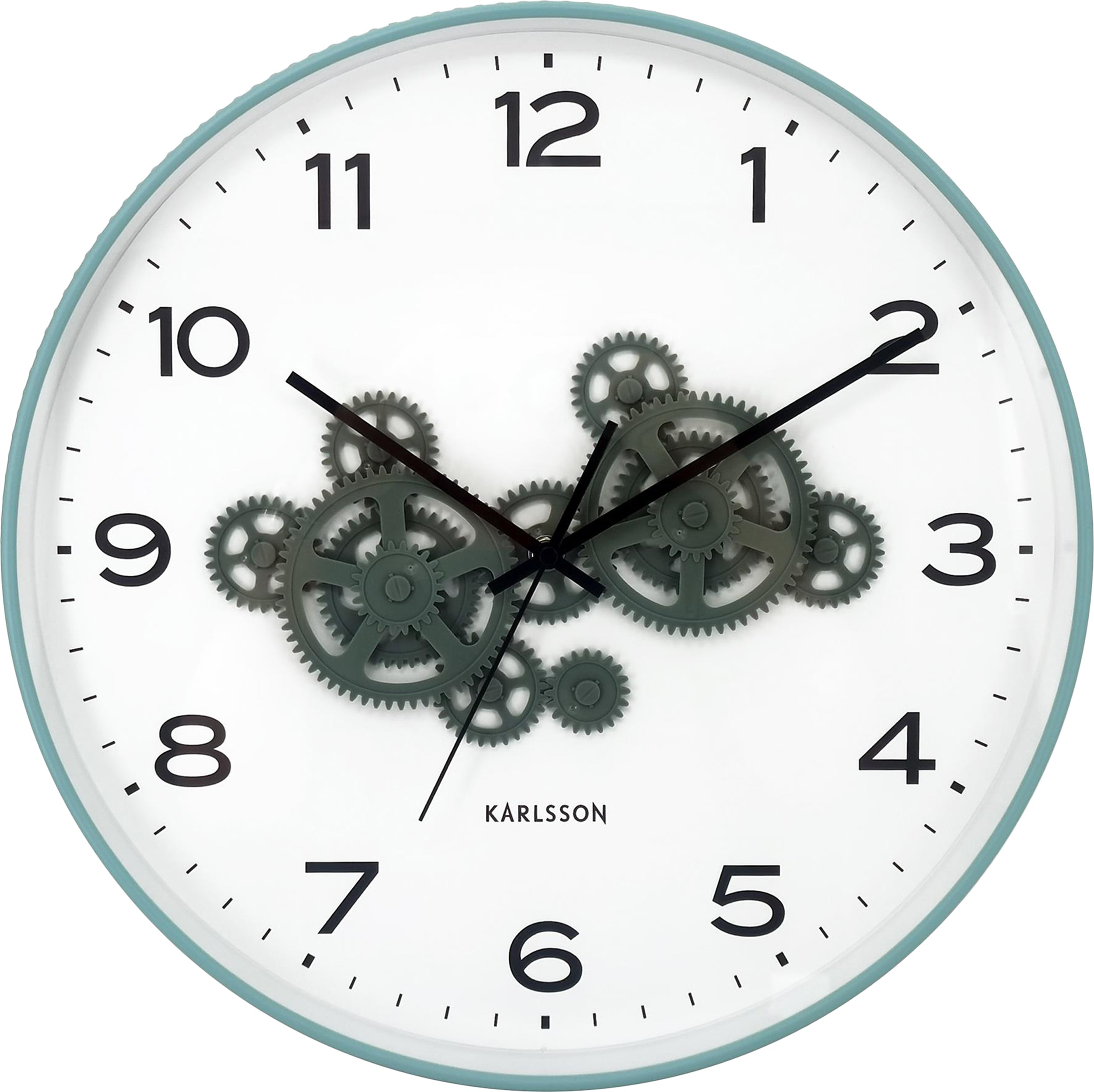 Zegar ścienny Open Gear zielono-niebieski