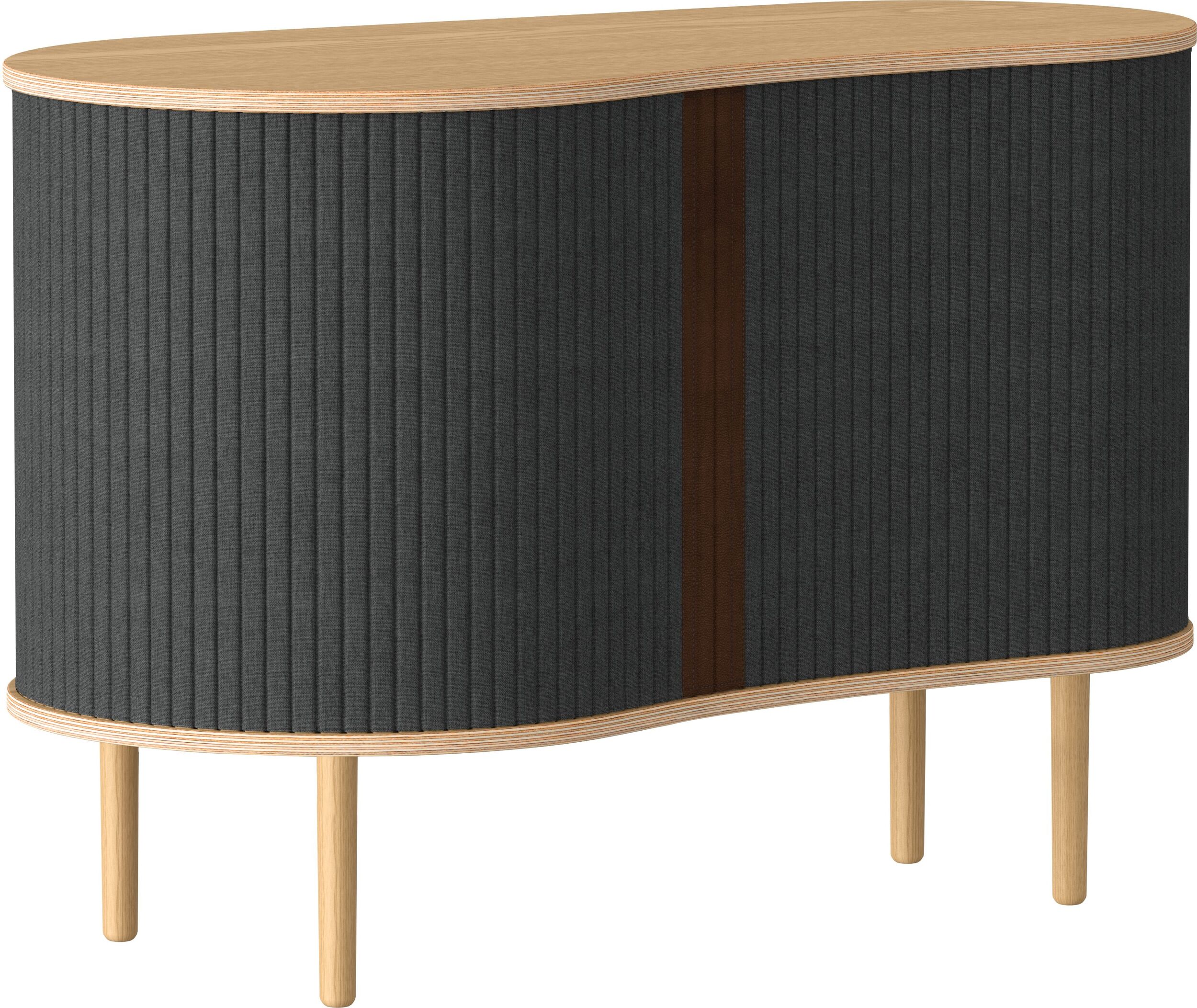 Szafka Audacious 100 cm ciemnoszara na dębowych nogach