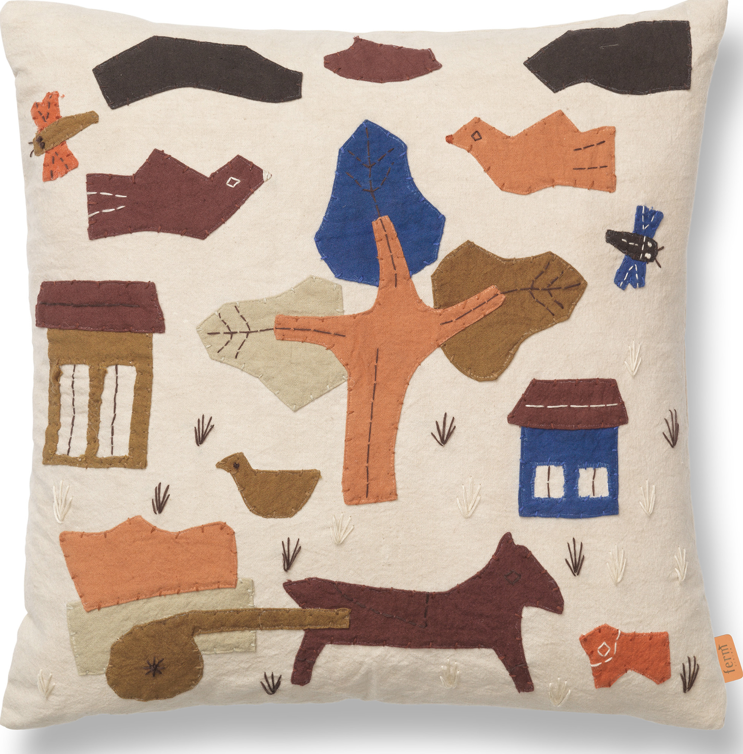 Poduszka dekoracyjna Village 40 x 40 cm złamana biel