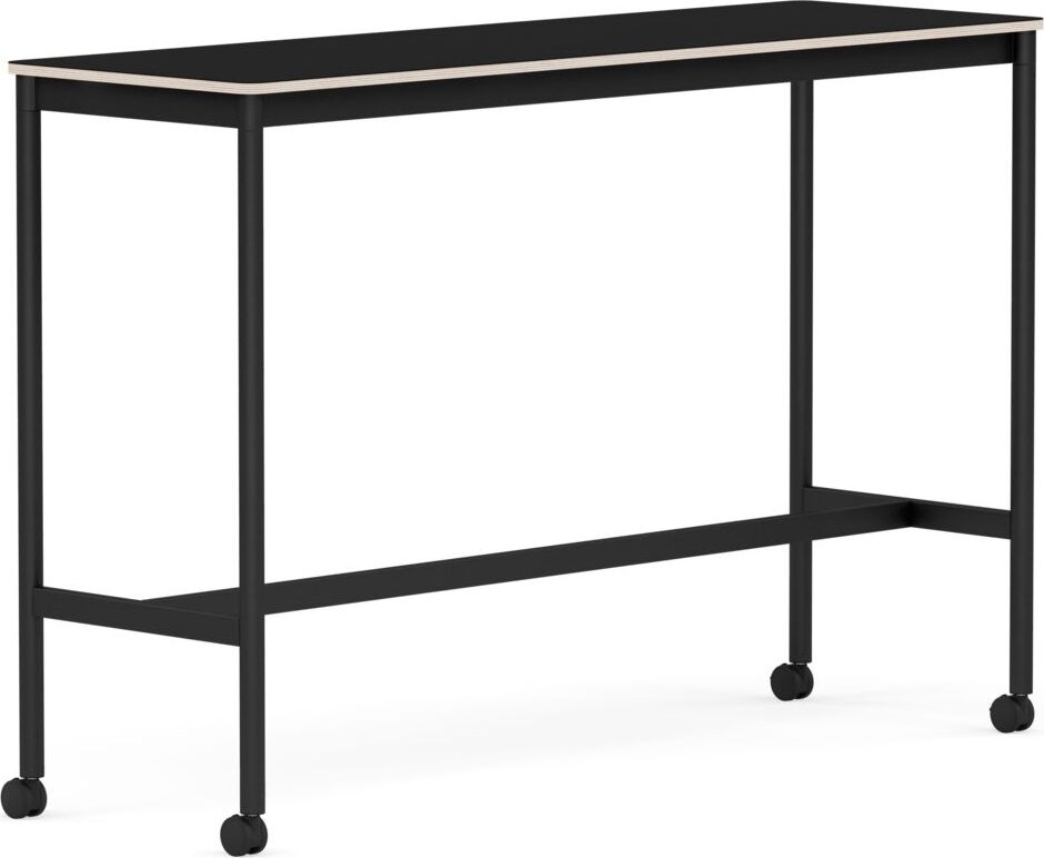 Stół na kółkach Base 50 x 160 x 105 cm czarny laminowany nogi czarne