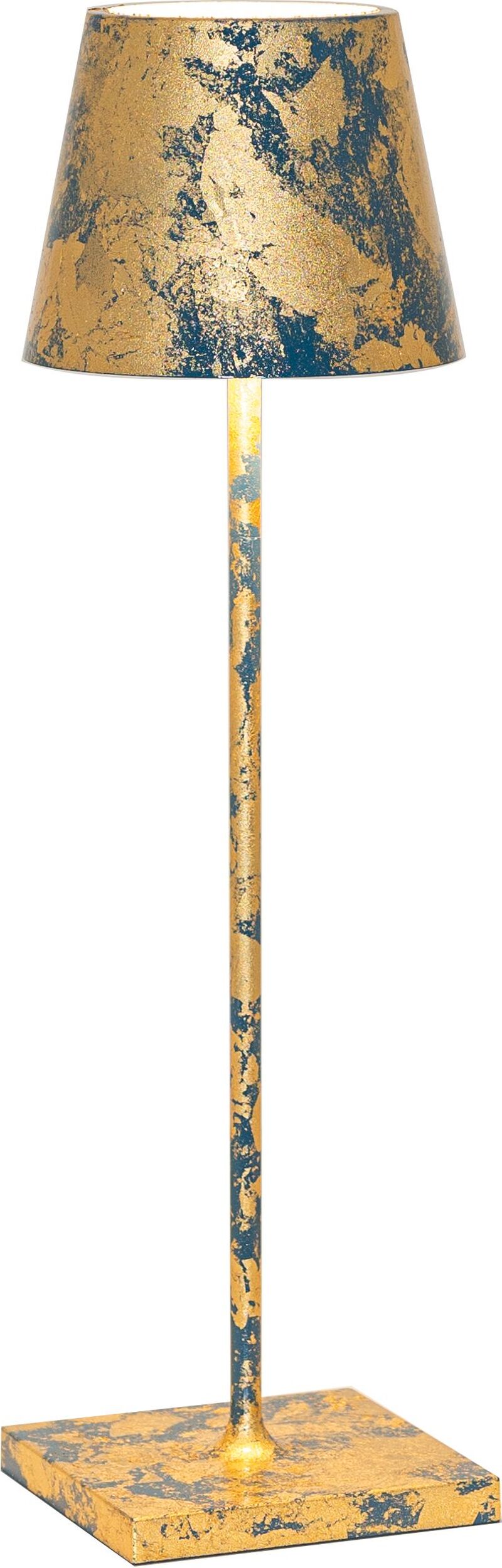 Lampa stołowa Poldina 38 cm niebiesko-złota