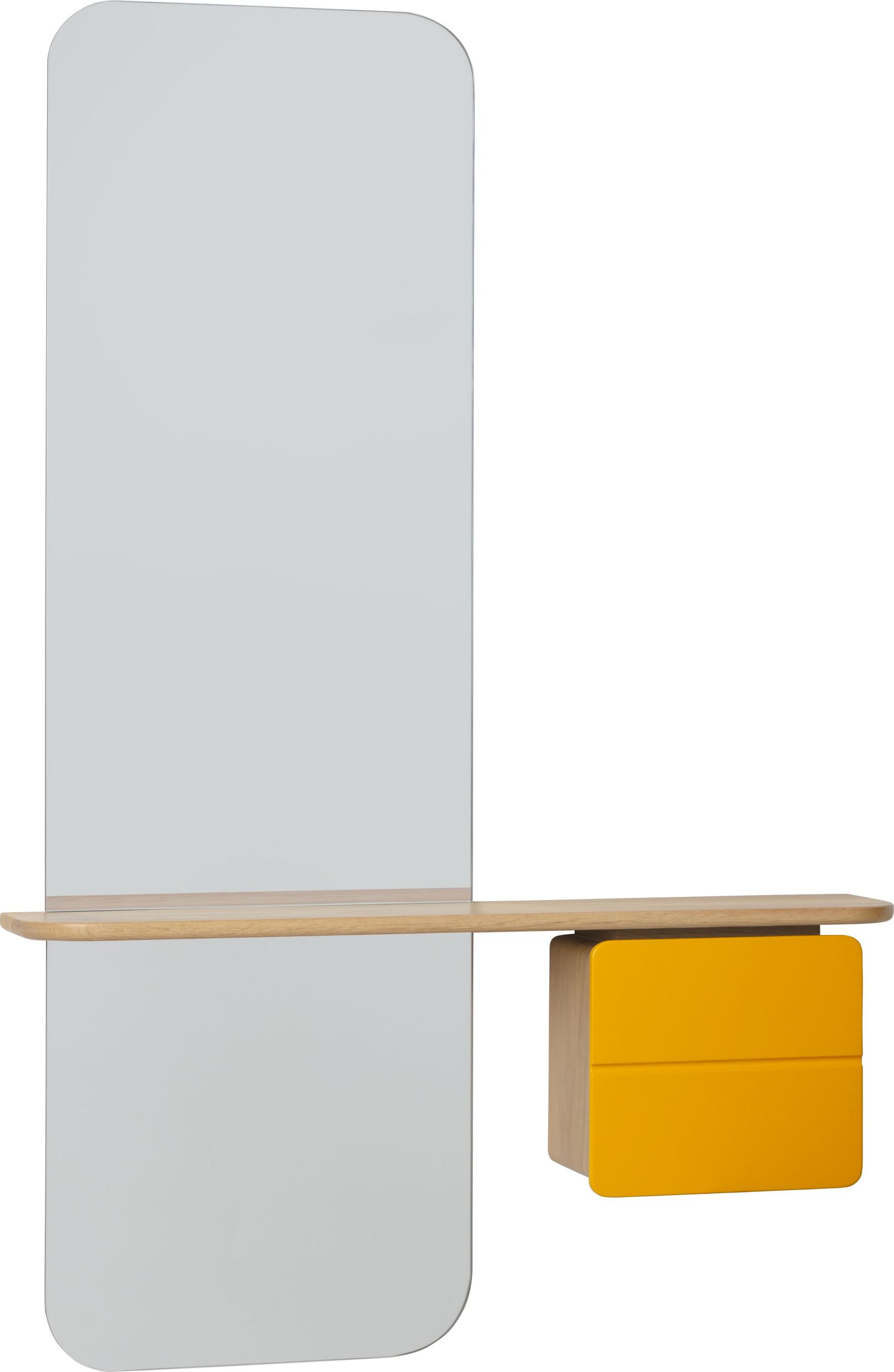 Lustro z półką One More Look naturalny dąb szafka szafranowa