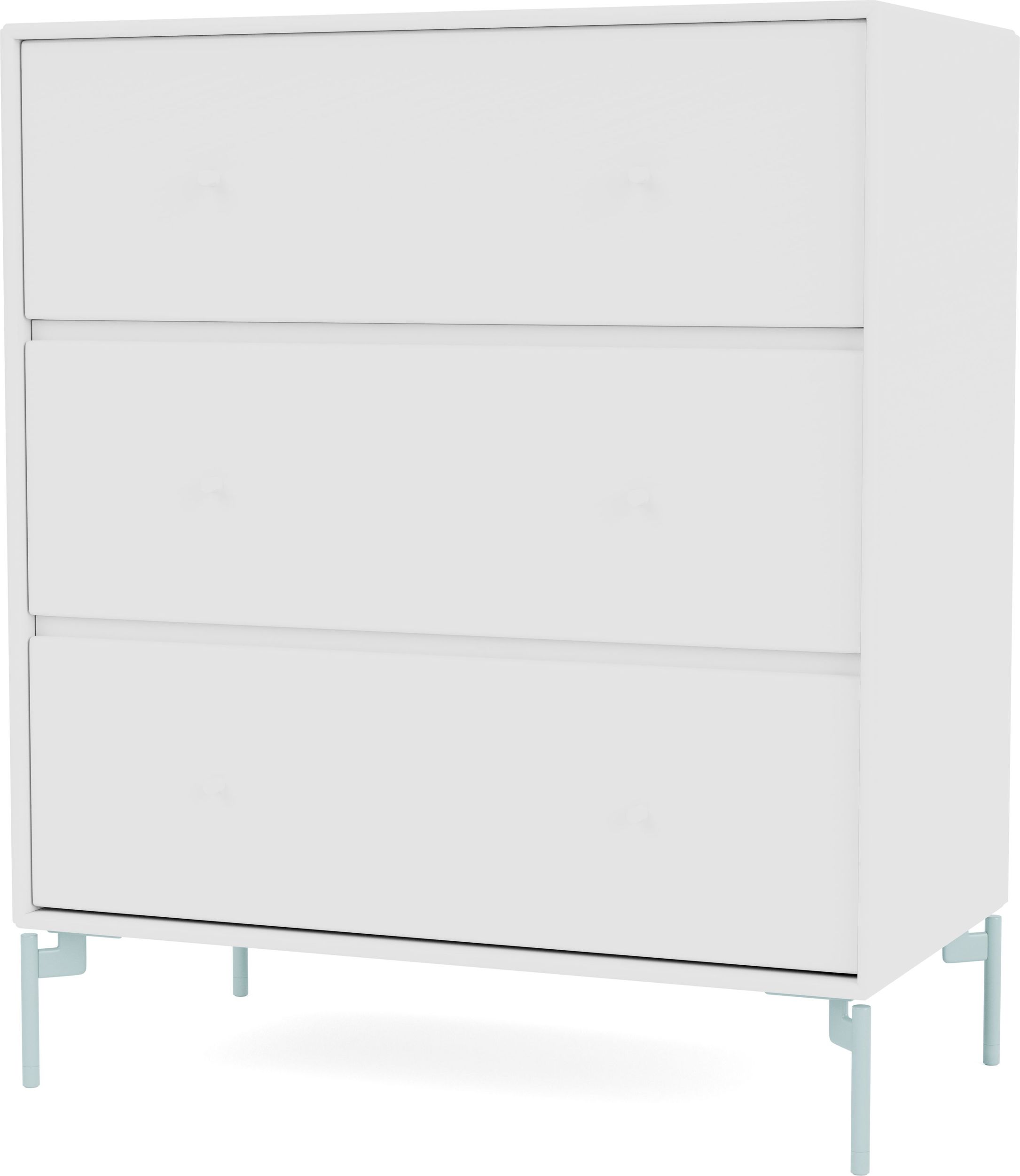 Komoda Carry biała na jasnobłękitnych nogach