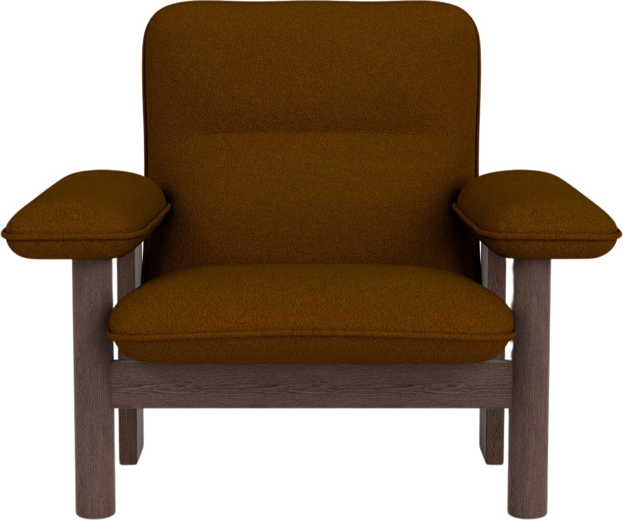 Fotel Brasilia brązowy na ciemnych dębowych nogach