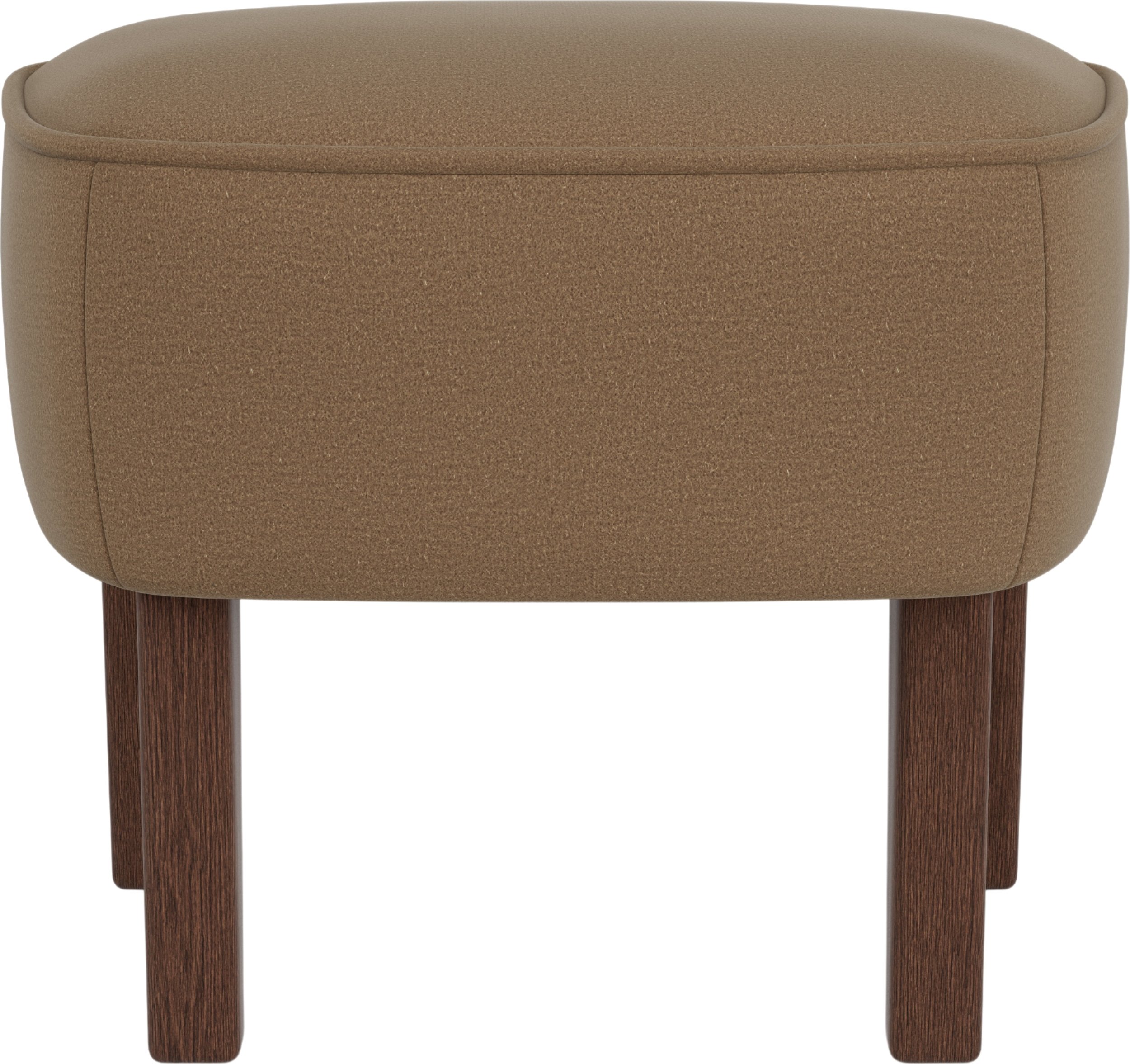 Podnóżek Ingeborg Grand Mohair brązowy na ciemnych dębowych nogach