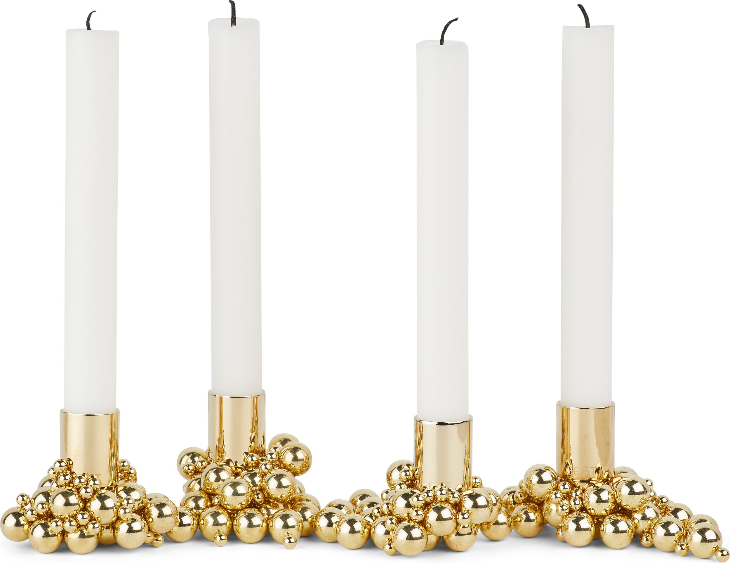 Świeczniki na klasyczne świece Molekyl mosiądz magnetyczne 4 szt.