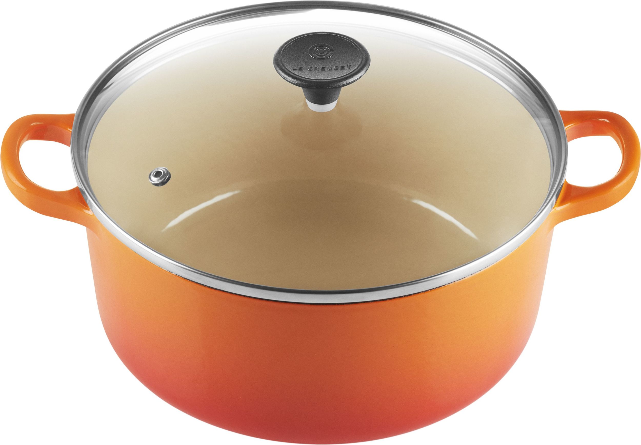 Brytfanna Tradition Collection 22 cm płomienny pomarańcz ze szklaną pokrywką