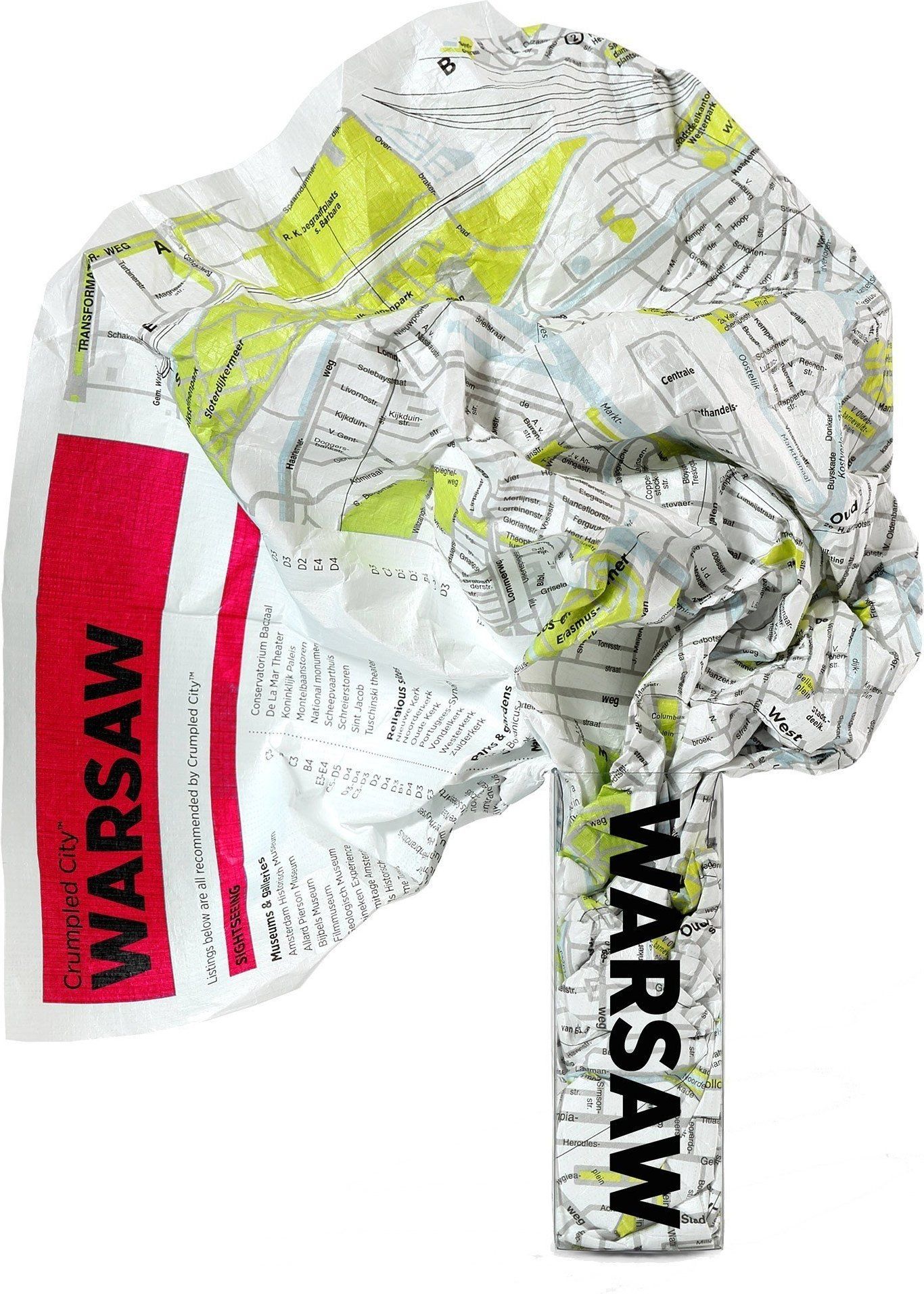 Mapa Crumpled City Warszawa