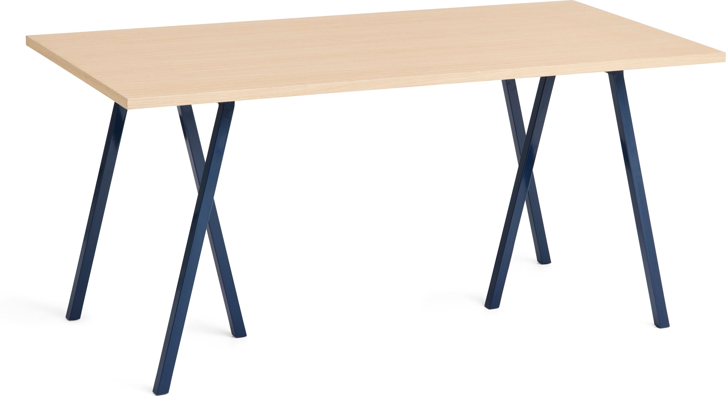 Stół Loop Stand 160 cm blat dąb lakierowany nogi granatowe