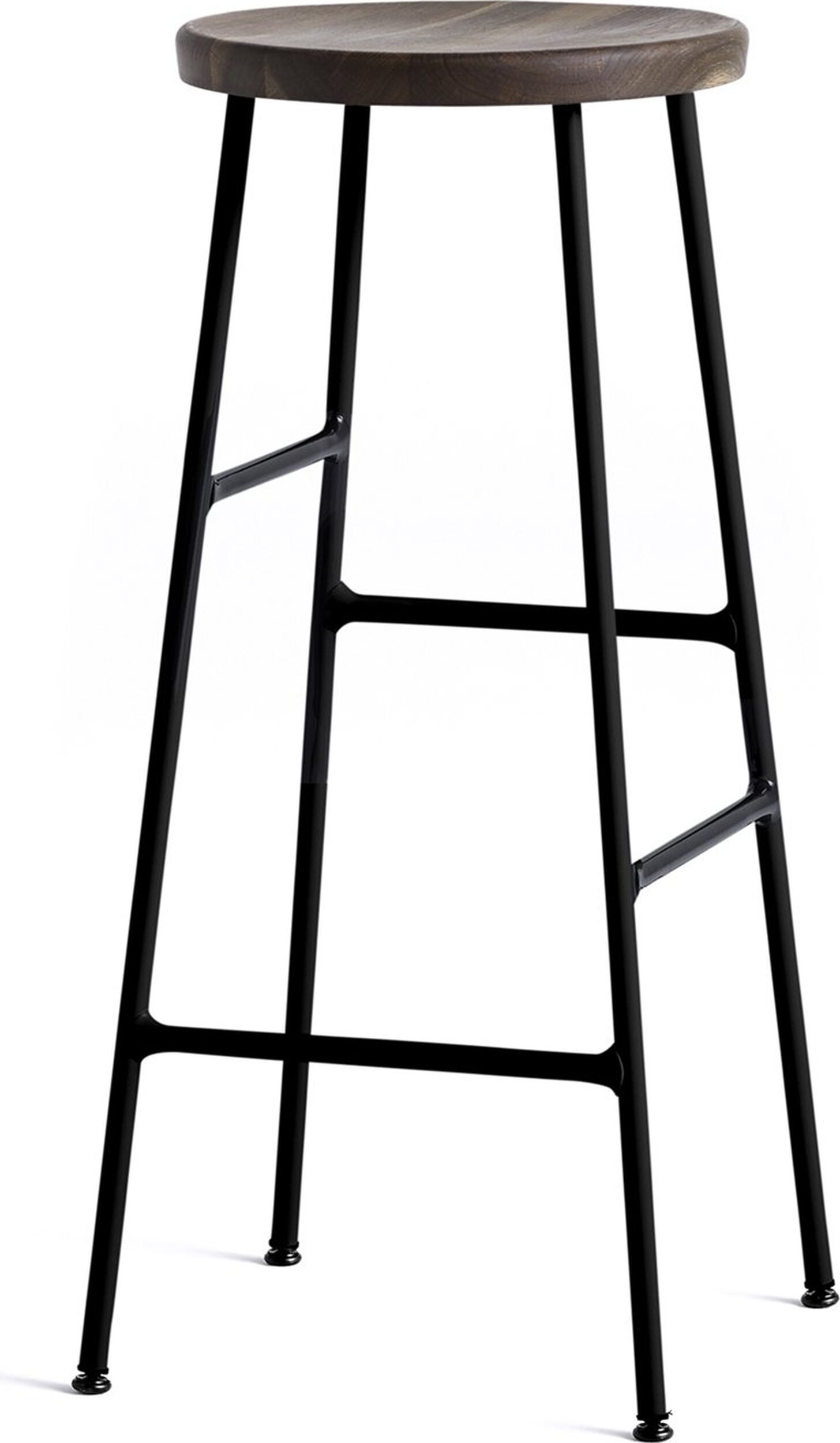 Stołek barowy Cornet 75 cm ciemny dąb na czarnych nogach