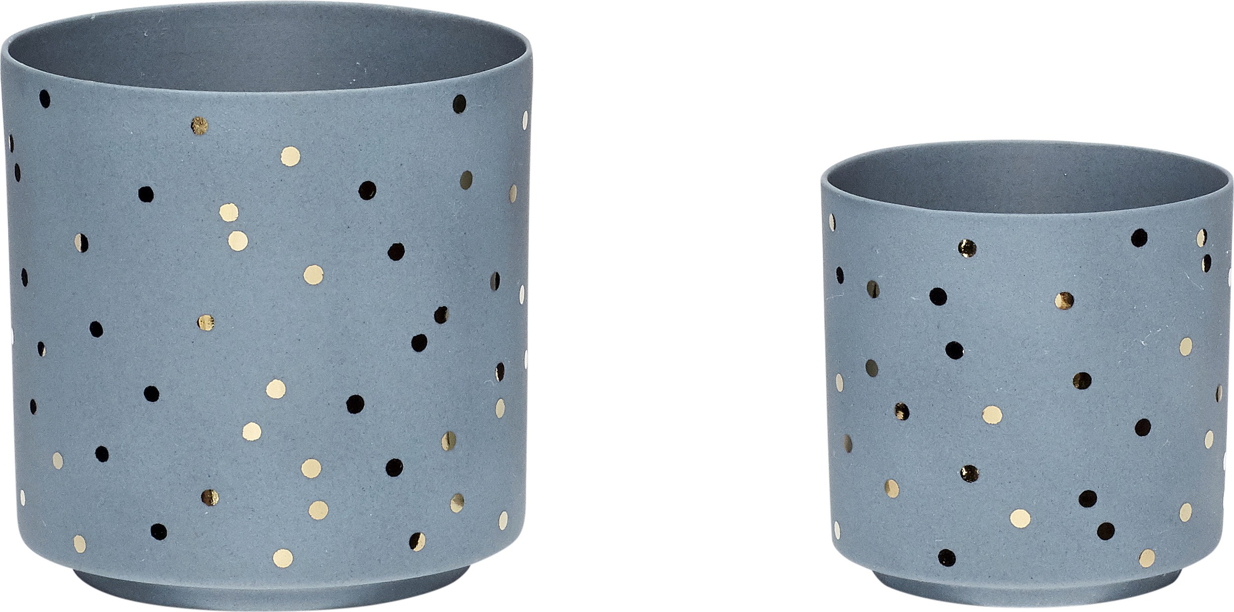 Świecznik na tealighty Hübsch niebieski w kropki 2 szt.