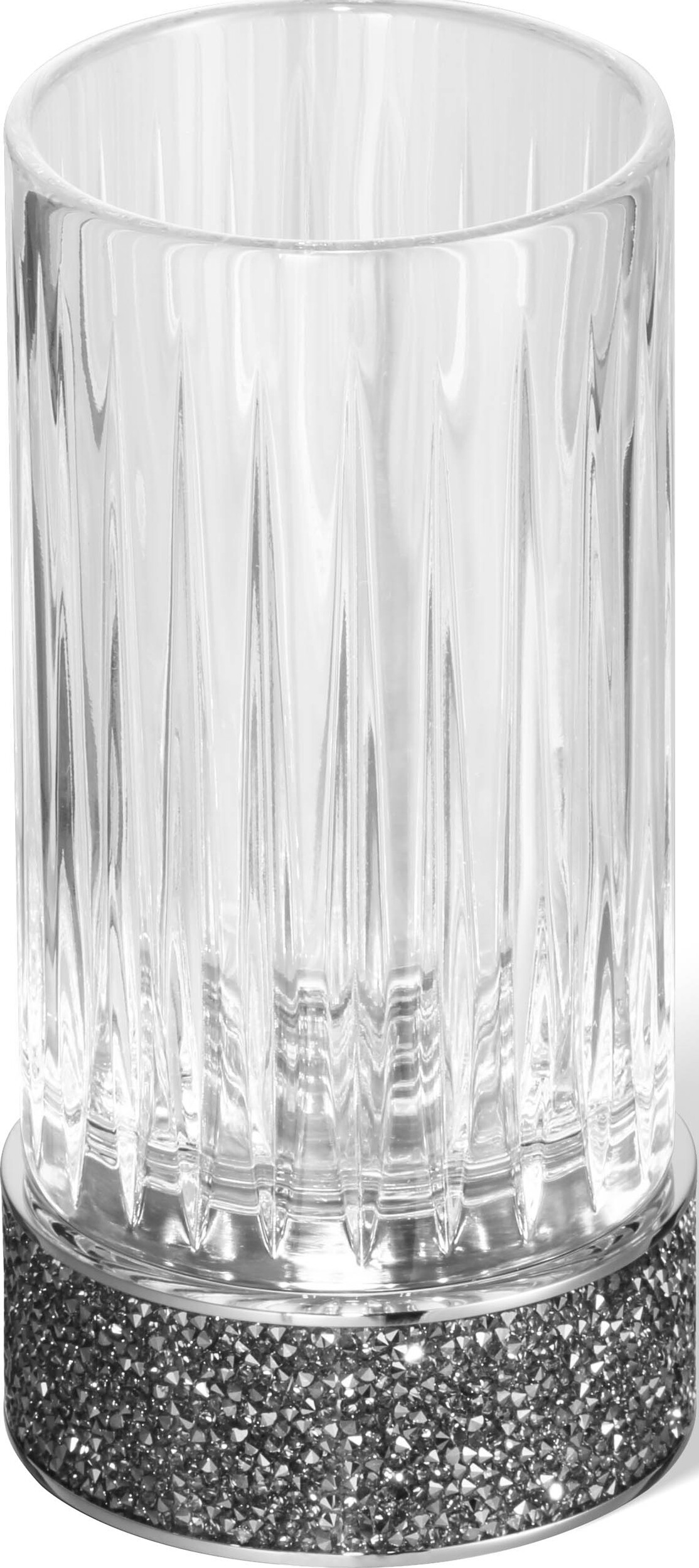 Kubek na szczoteczki do zębów Rocks karbowany chrom