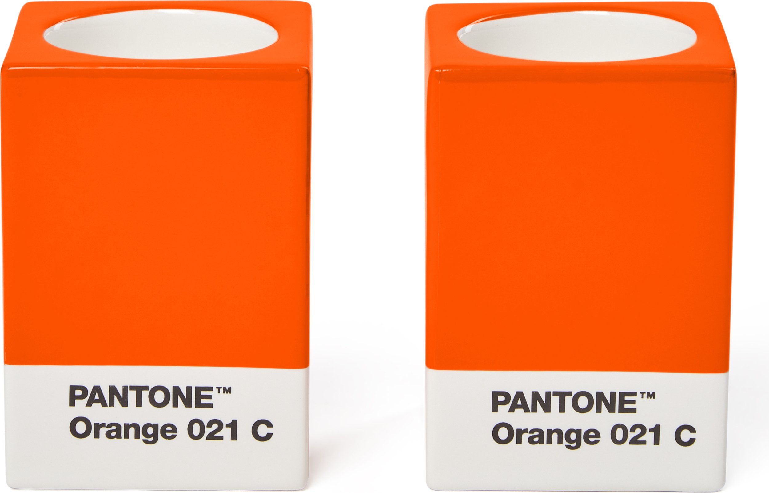 Świeczniki na klasyczne świece lub tealighty Pantone pomarańczowe 2 szt.