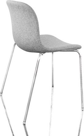 Krzesło Troy tapicerowane chromowane nogi jasnoszare