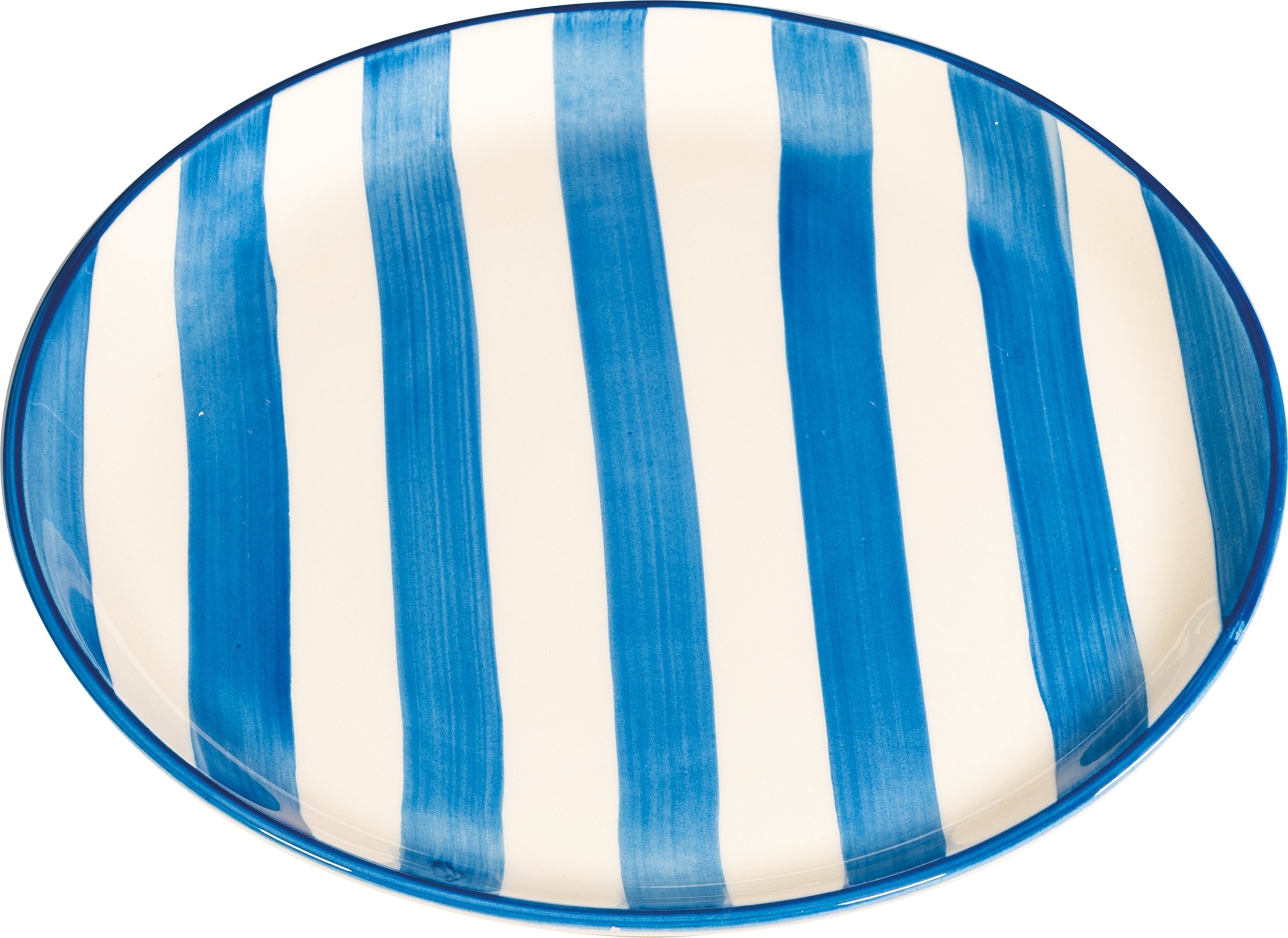 Talerz obiadowy Lido Righe w paski 28 cm niebieski