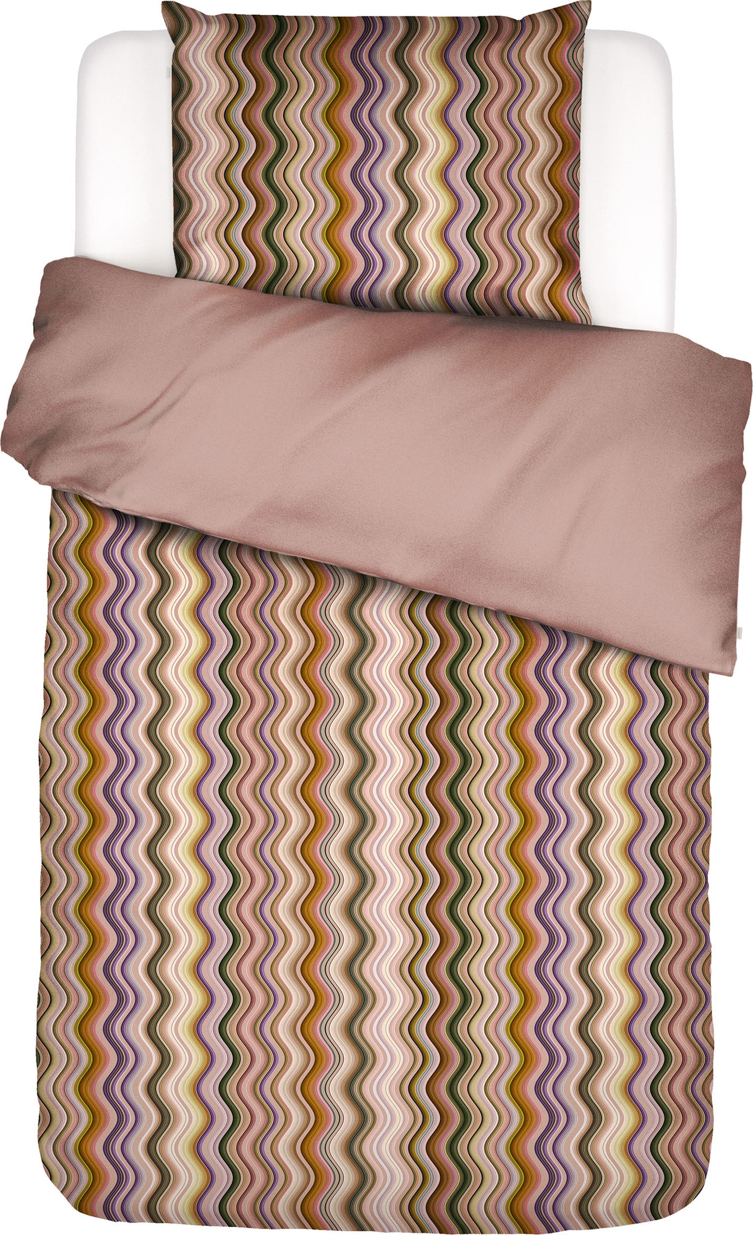 Pościel Sol 135 x 200 cm antyczny róż z poszewką na poduszkę 60 x 80 cm zapięcie suwak