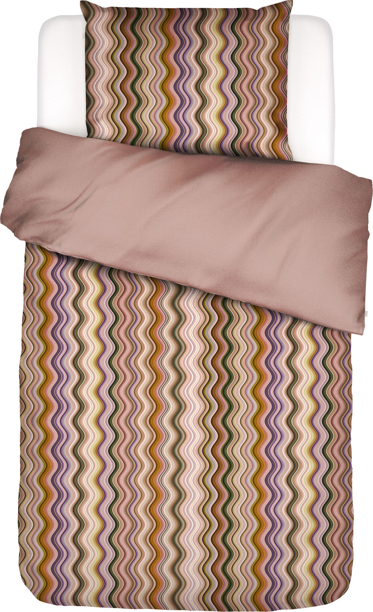 Pościel Sol 135 x 200 cm antyczny róż z poszewką na poduszkę 60 x 80 cm zapięcie suwak