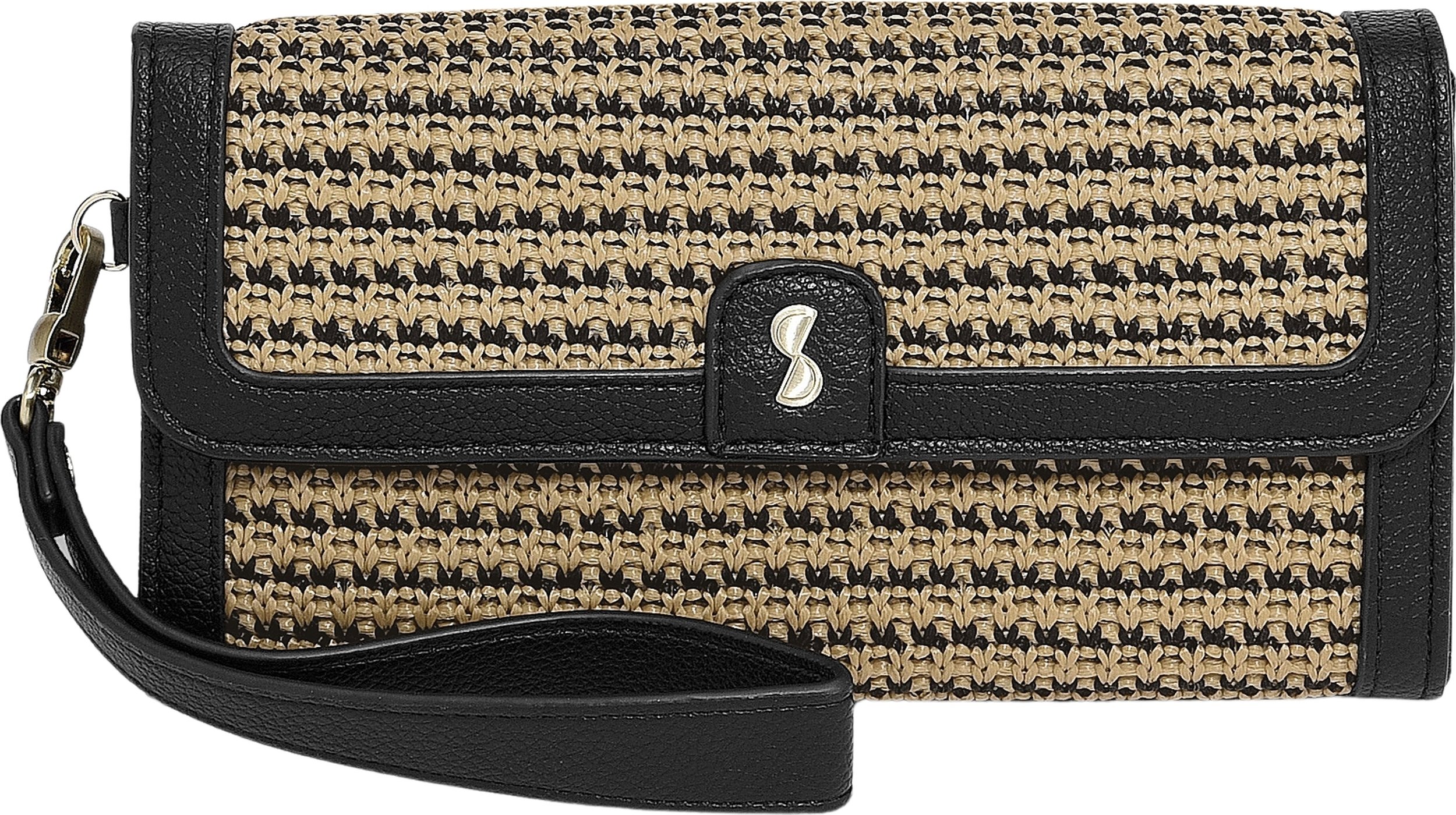 Torebka z etui na karty i lusterkiem Stackers Raffia czarna