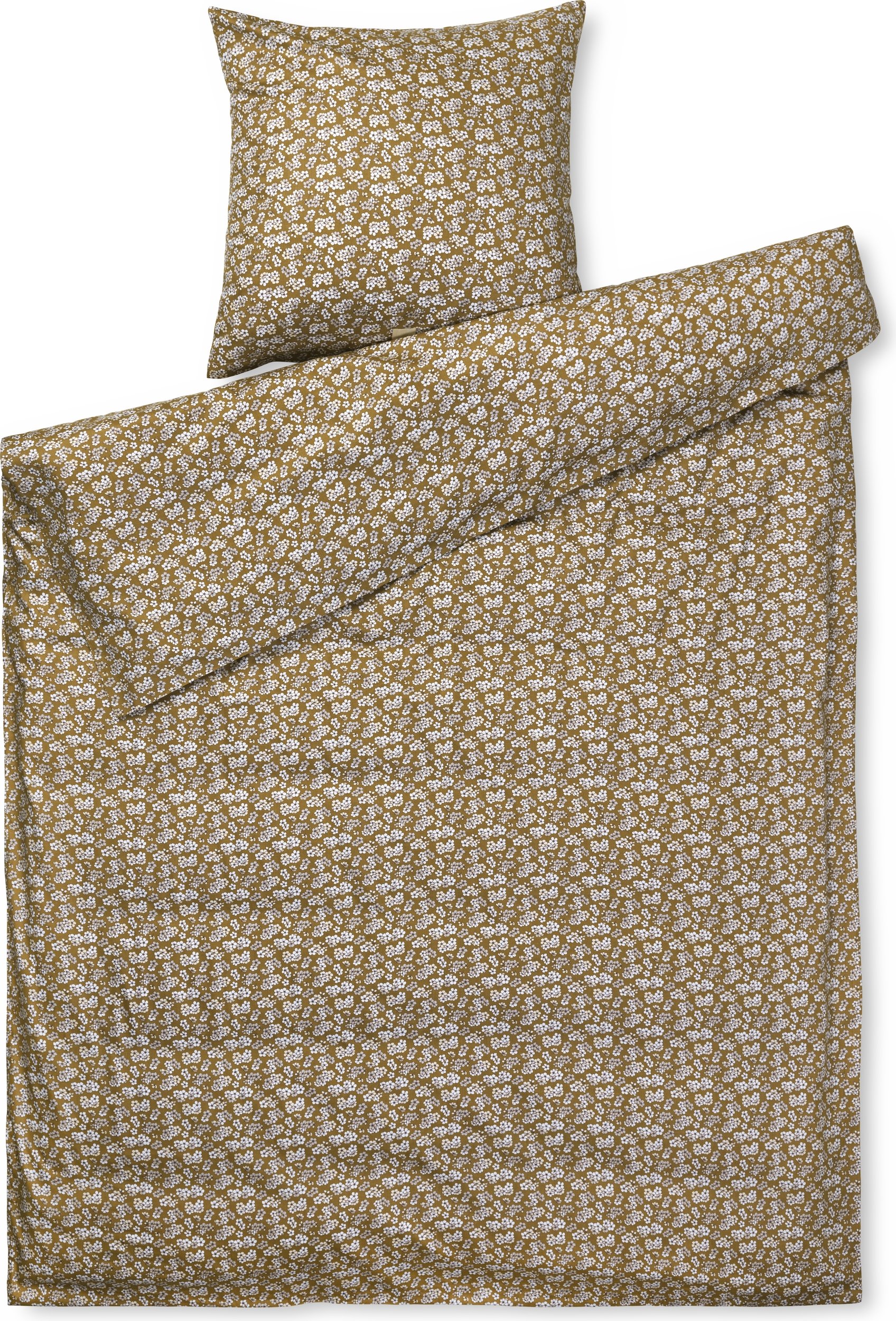 Pościel Pleasantly 140 x 220 cm musztardowa z poszewką na poduszkę 60 x 63 cm zapięcie suwak