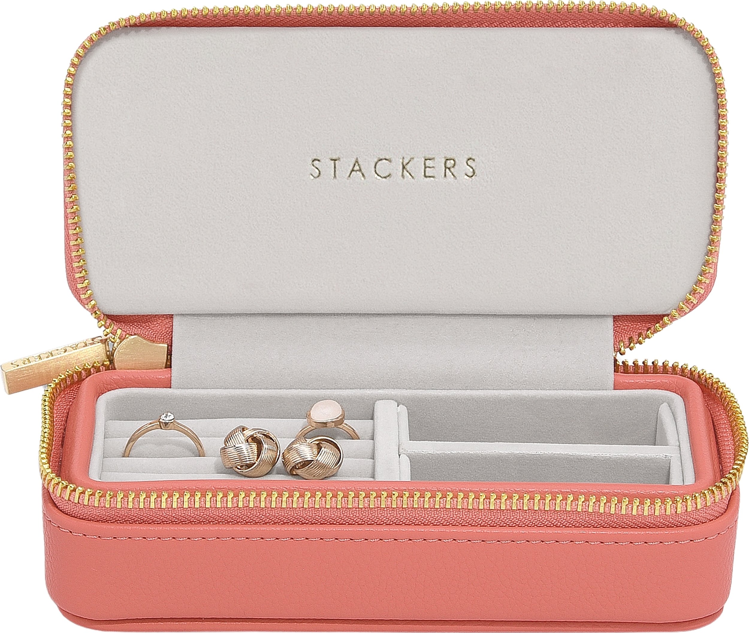 Pudełko podróżne na biżuterię Stackers Travel classic grejpfrutowe