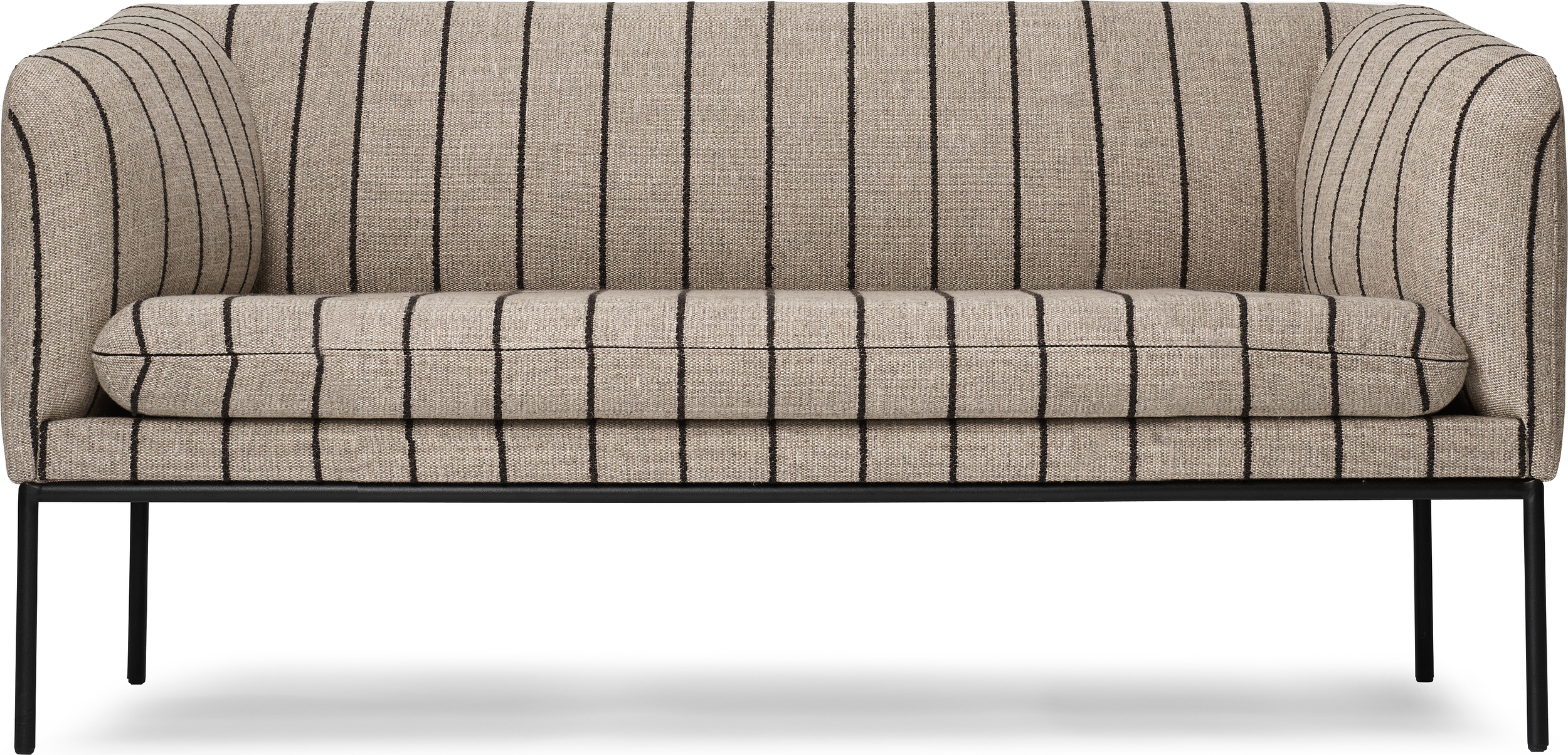 Sofa dwuosobowa Turn w paski beżowo-czarna