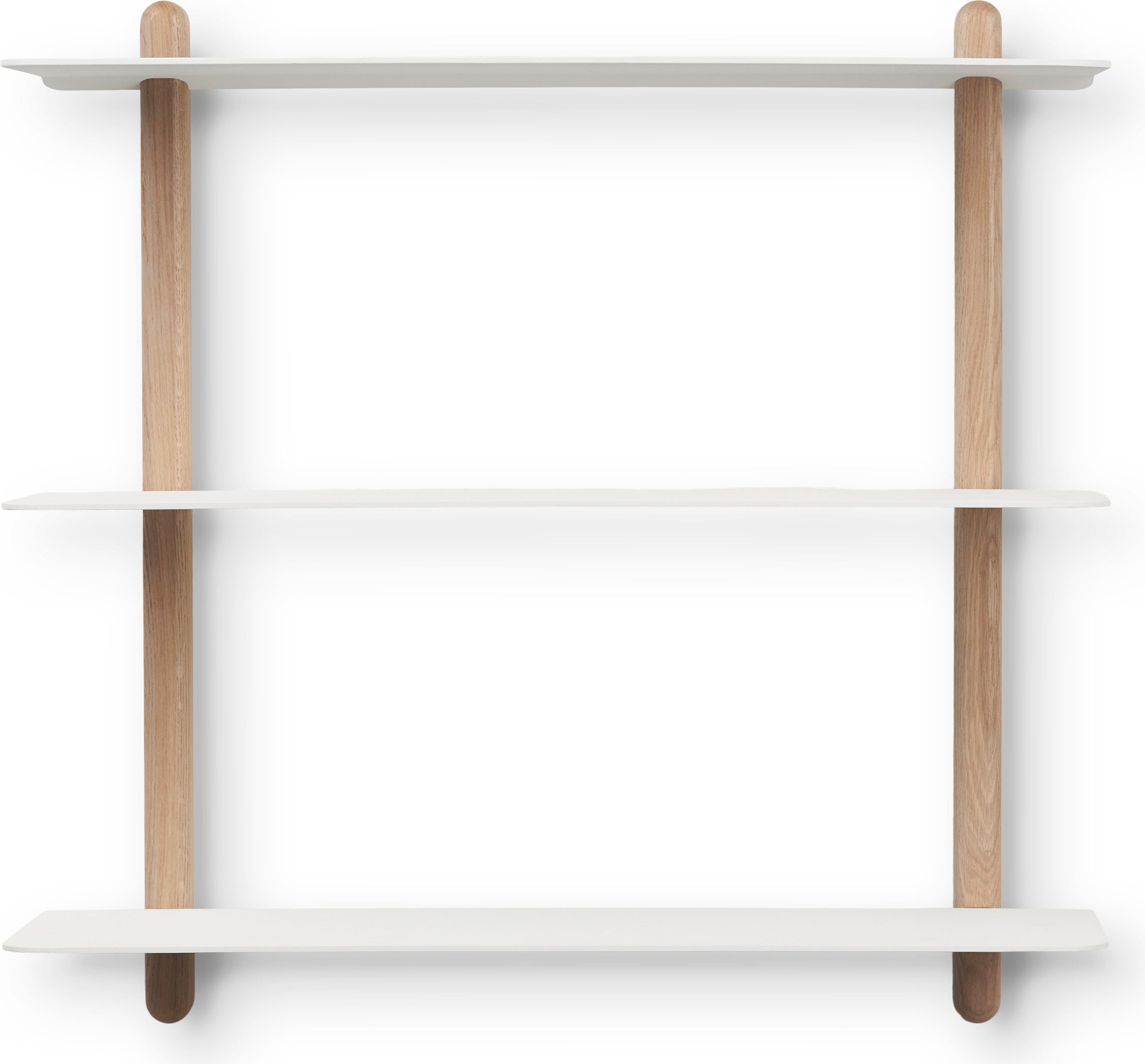 Półka ścienna Nivo Large A 65 cm biała jasny dąb