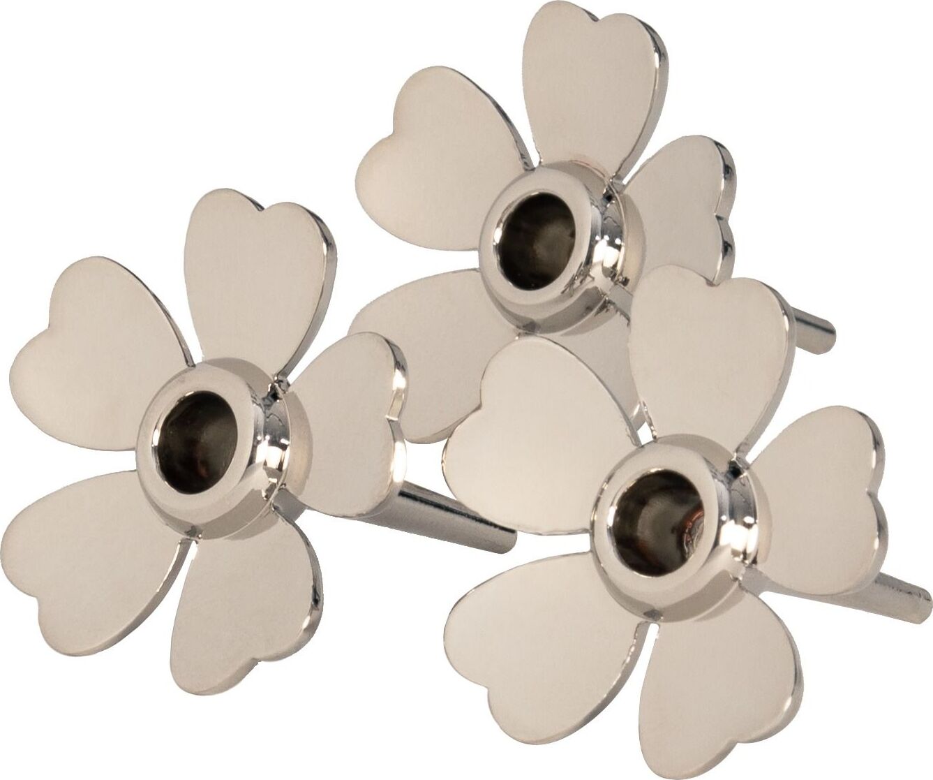 Podstawki do świeczek na tort Me to You srebrne 3 szt.