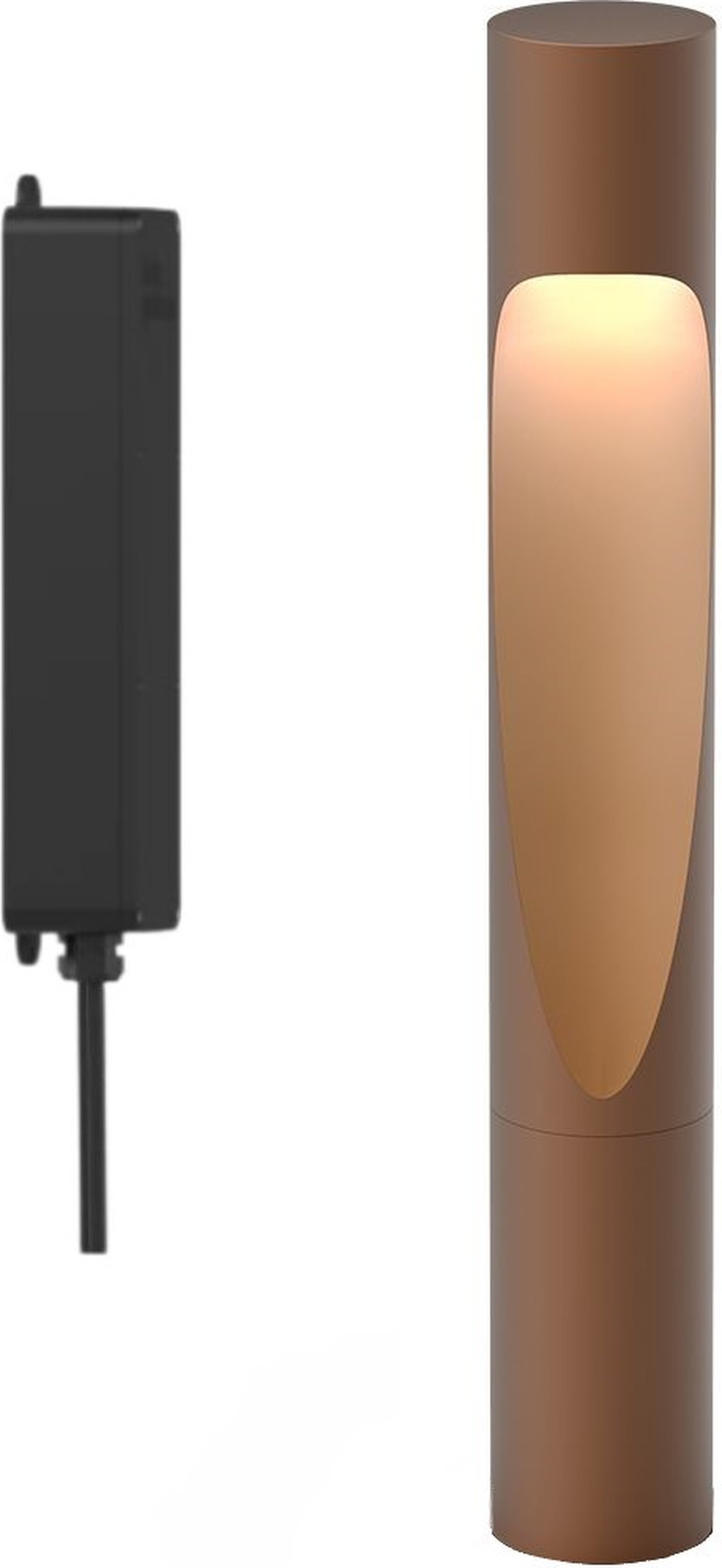 Lampa ogrodowa Flindt LED 3000K 34,5 cm brązowa z mocowaniem kołkiem i adapterem