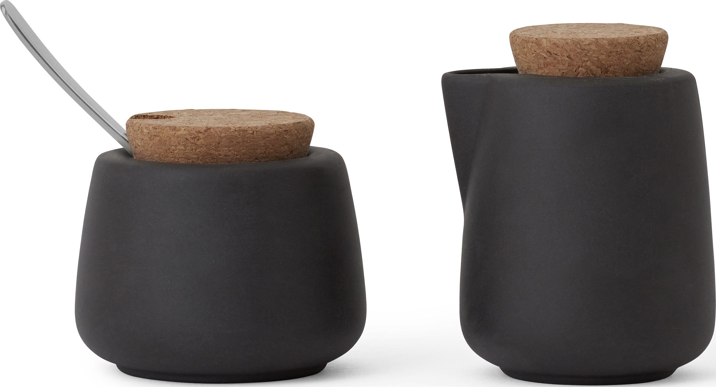 Mlecznik i cukiernica Nicola antracytowe z łyżeczką