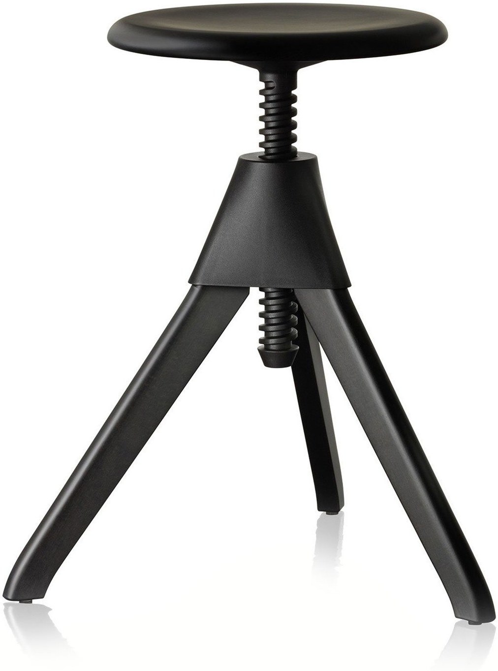 Stołek obrotowy Jerry czarna rama i czarne siedzisko