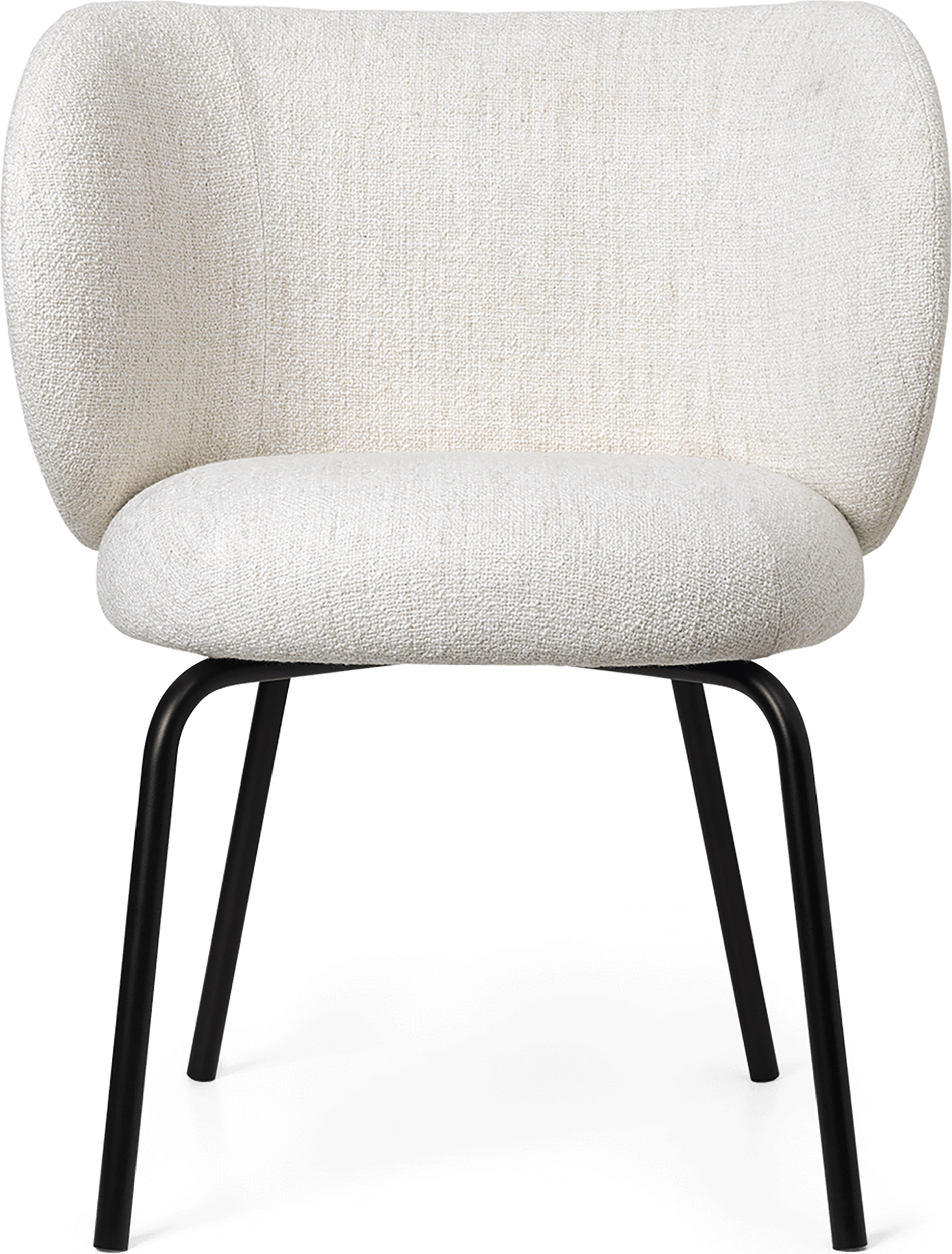 Krzesło Rico Bouclé kremowe z czarnymi nogami