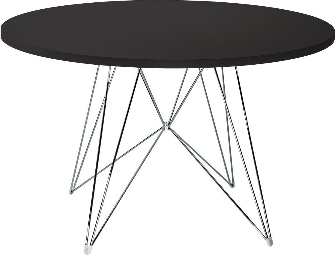 Stół XZ3 okrągły czarny blat chromowana rama