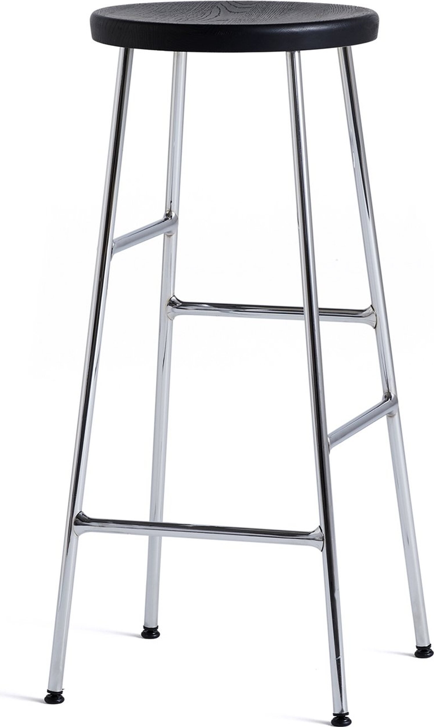 Stołek barowy Cornet 75 cm czarny na chromowanych nogach