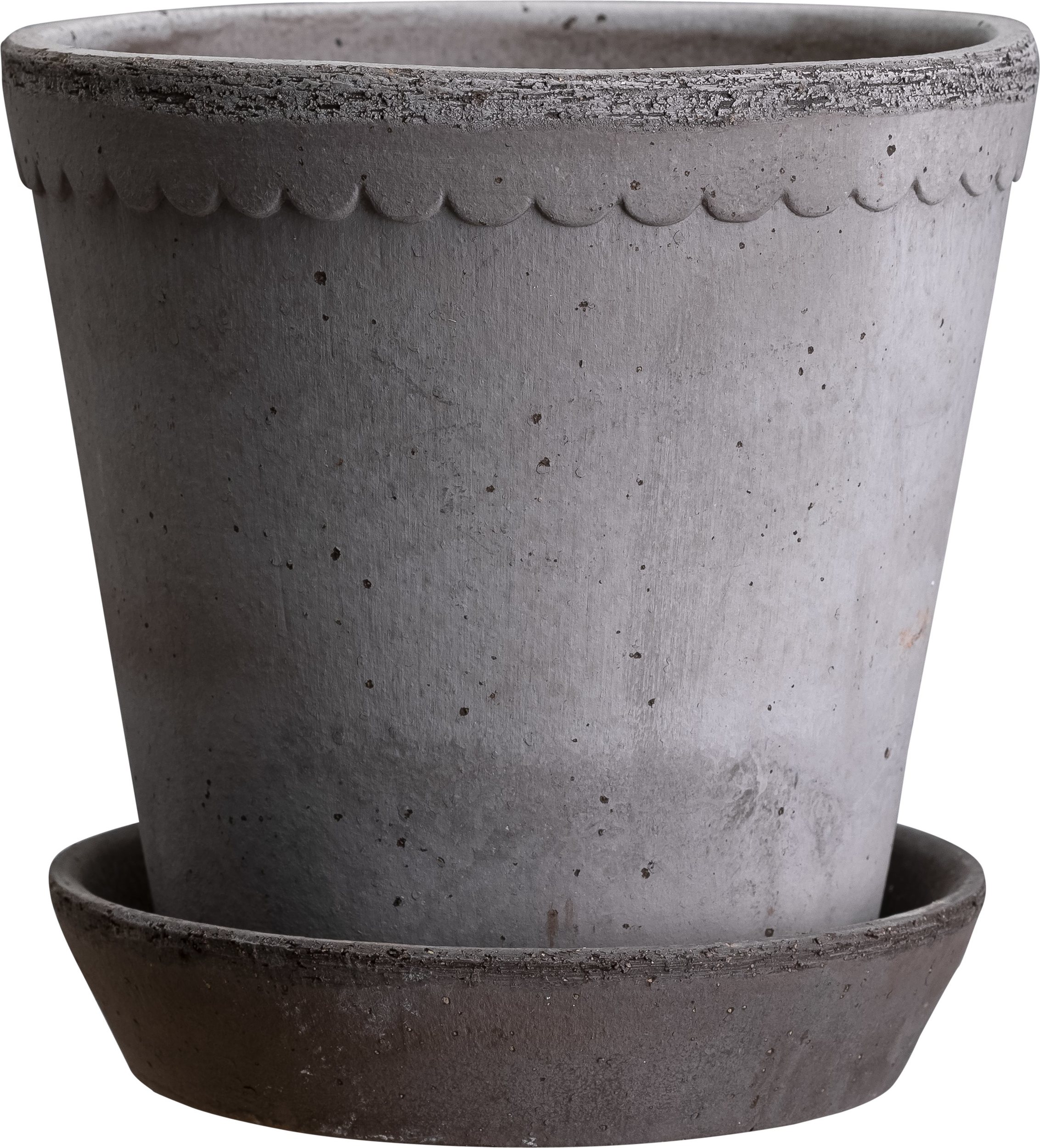 Doniczka Helena 8,5 cm szara z podstawką